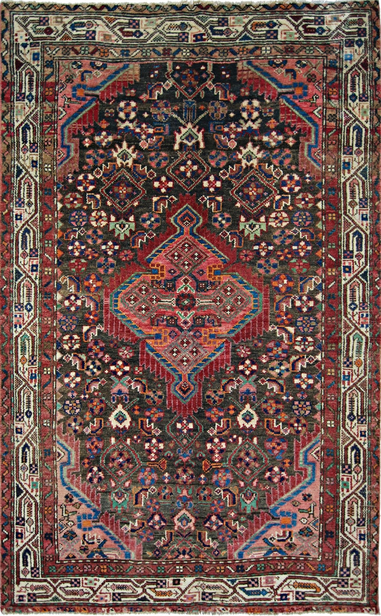 Handmade Vintage Persian Rug | 158 x 97 cm | 5'2" x 3'2" - Najaf Rugs & Textile