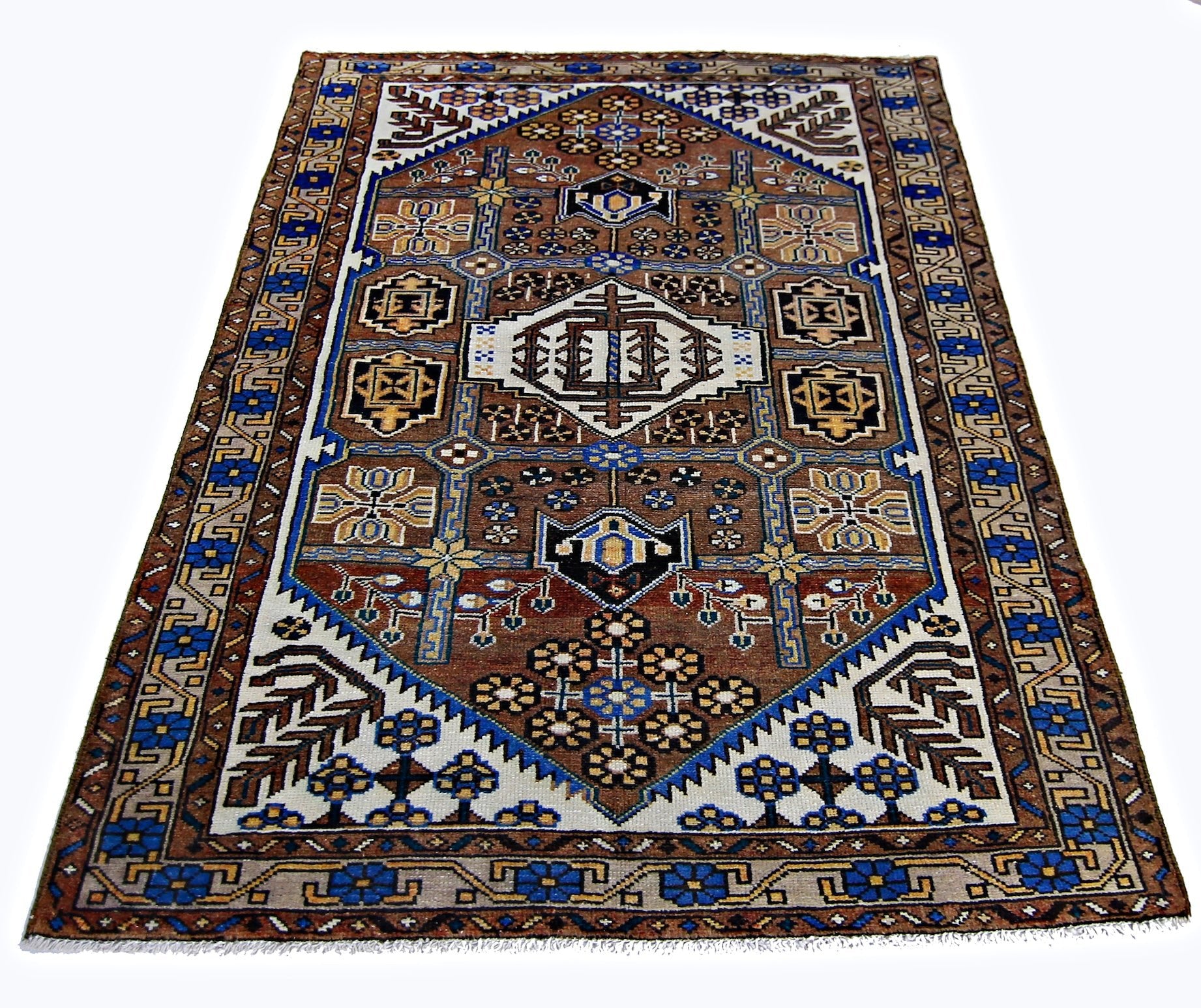 Handmade Vintage Persian Rug | 159 x 111 cm | 5'3" x 3'8" - Najaf Rugs & Textile