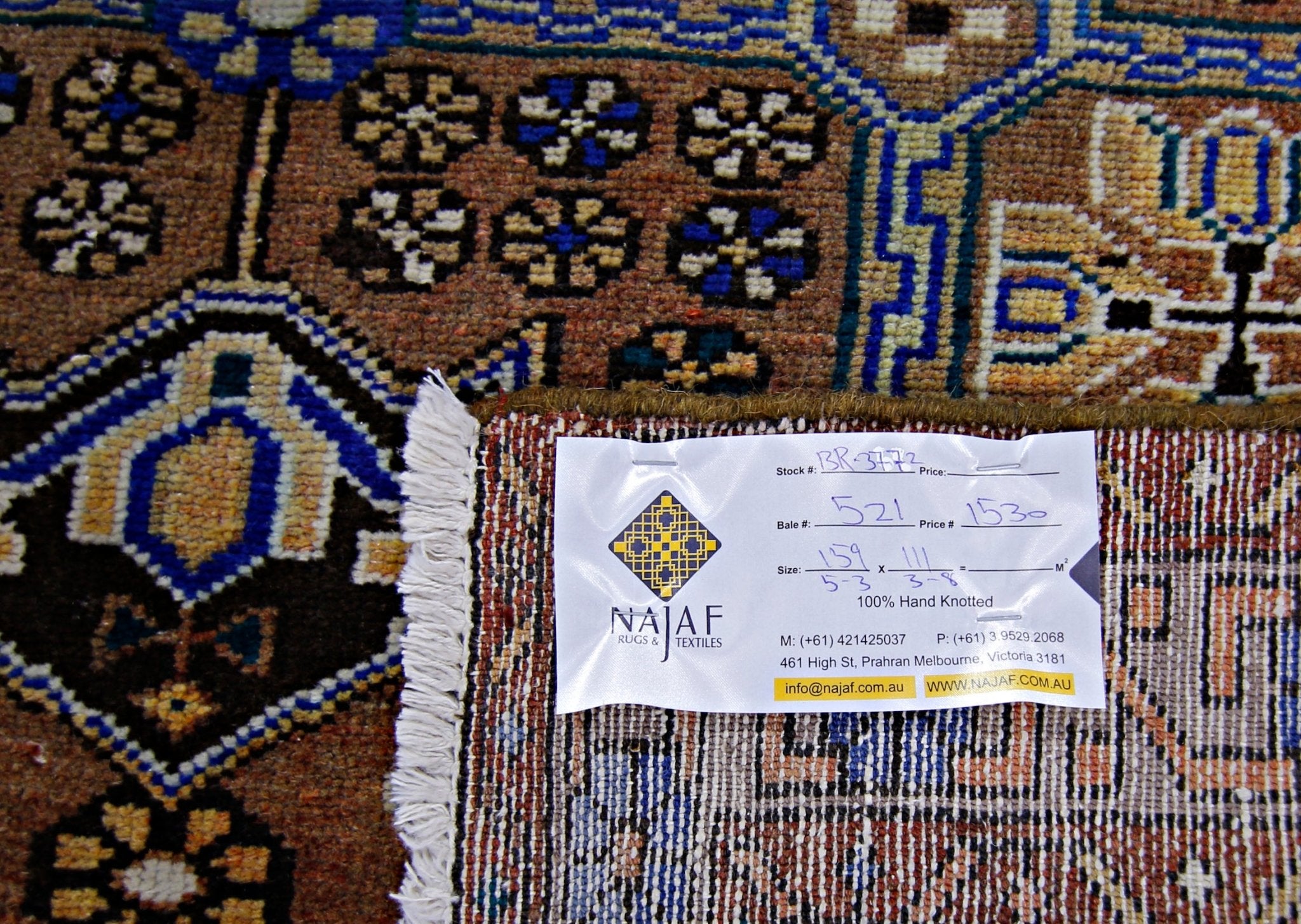 Handmade Vintage Persian Rug | 159 x 111 cm | 5'3" x 3'8" - Najaf Rugs & Textile