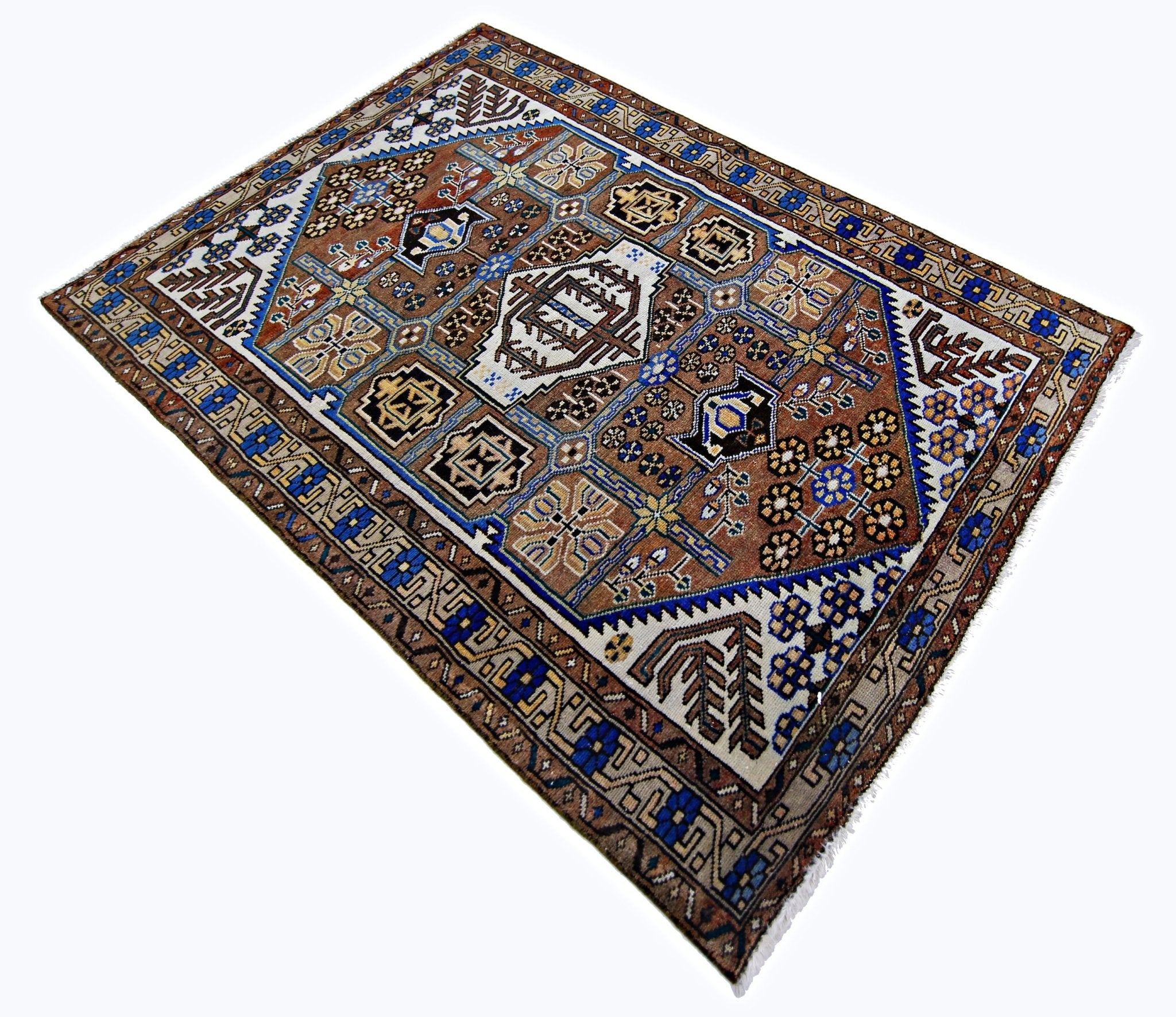 Handmade Vintage Persian Rug | 159 x 111 cm | 5'3" x 3'8" - Najaf Rugs & Textile