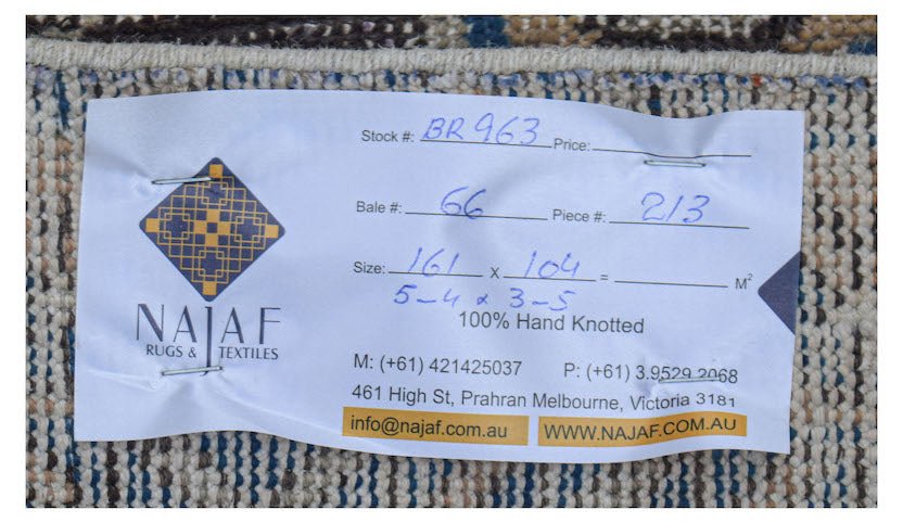 Handmade Vintage Persian Rug | 161 x 104 cm | 5'4" x 3'5" - Najaf Rugs & Textile