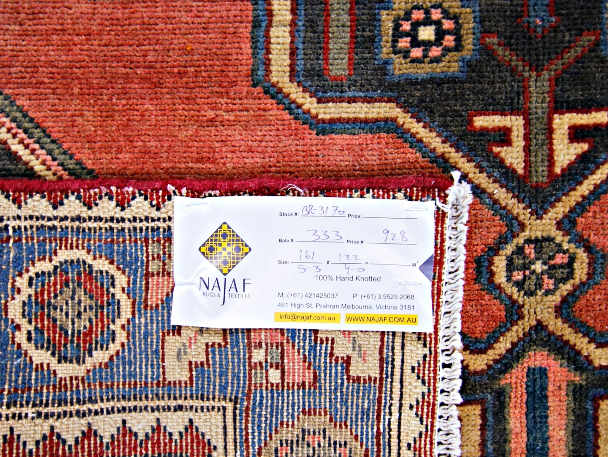 Handmade Vintage Persian Rug | 161 x 122 cm | 5'3" x 4' - Najaf Rugs & Textile