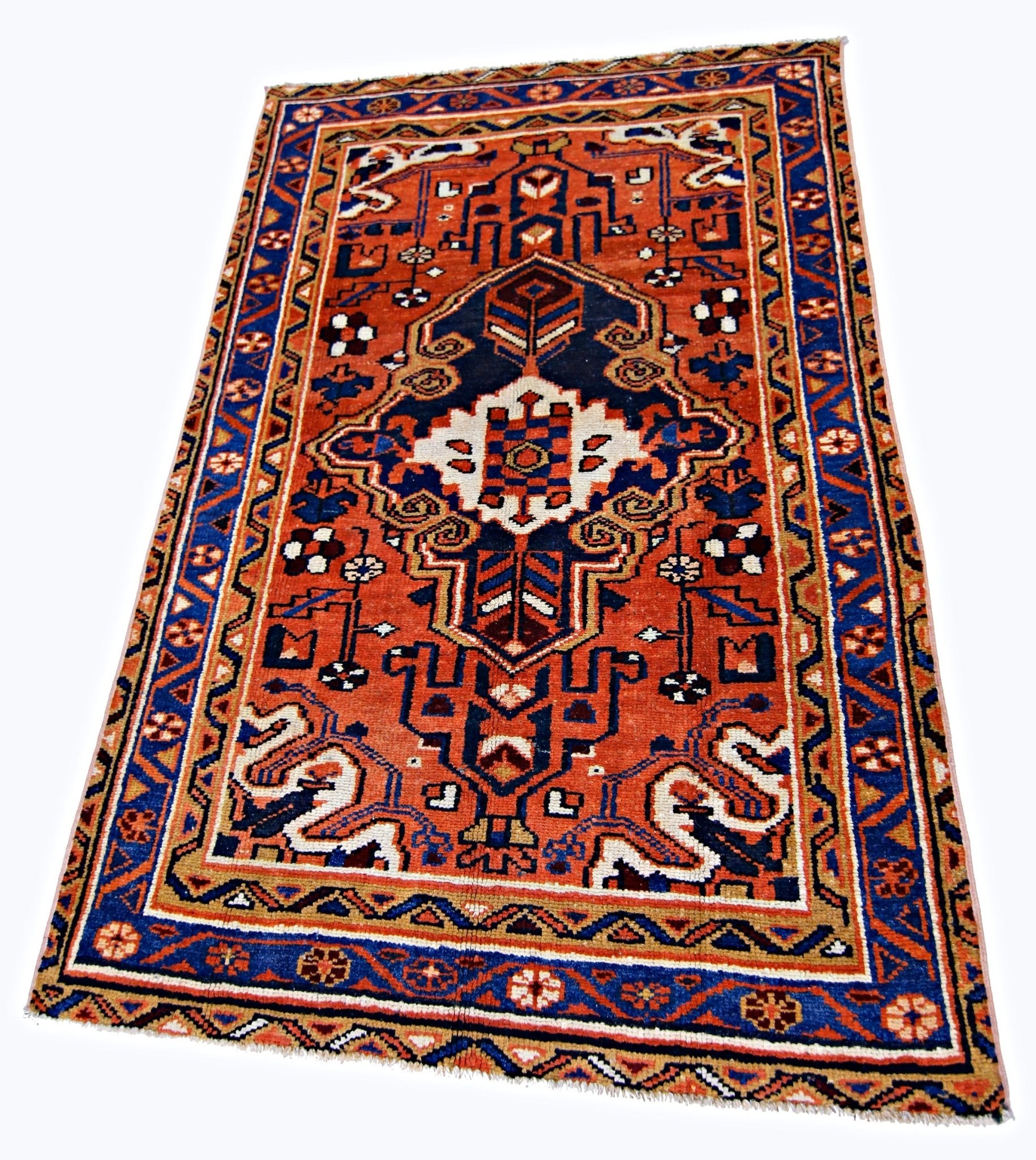 Handmade Vintage Persian Rug | 162 x 109 cm | 5'4" x 3'7" - Najaf Rugs & Textile