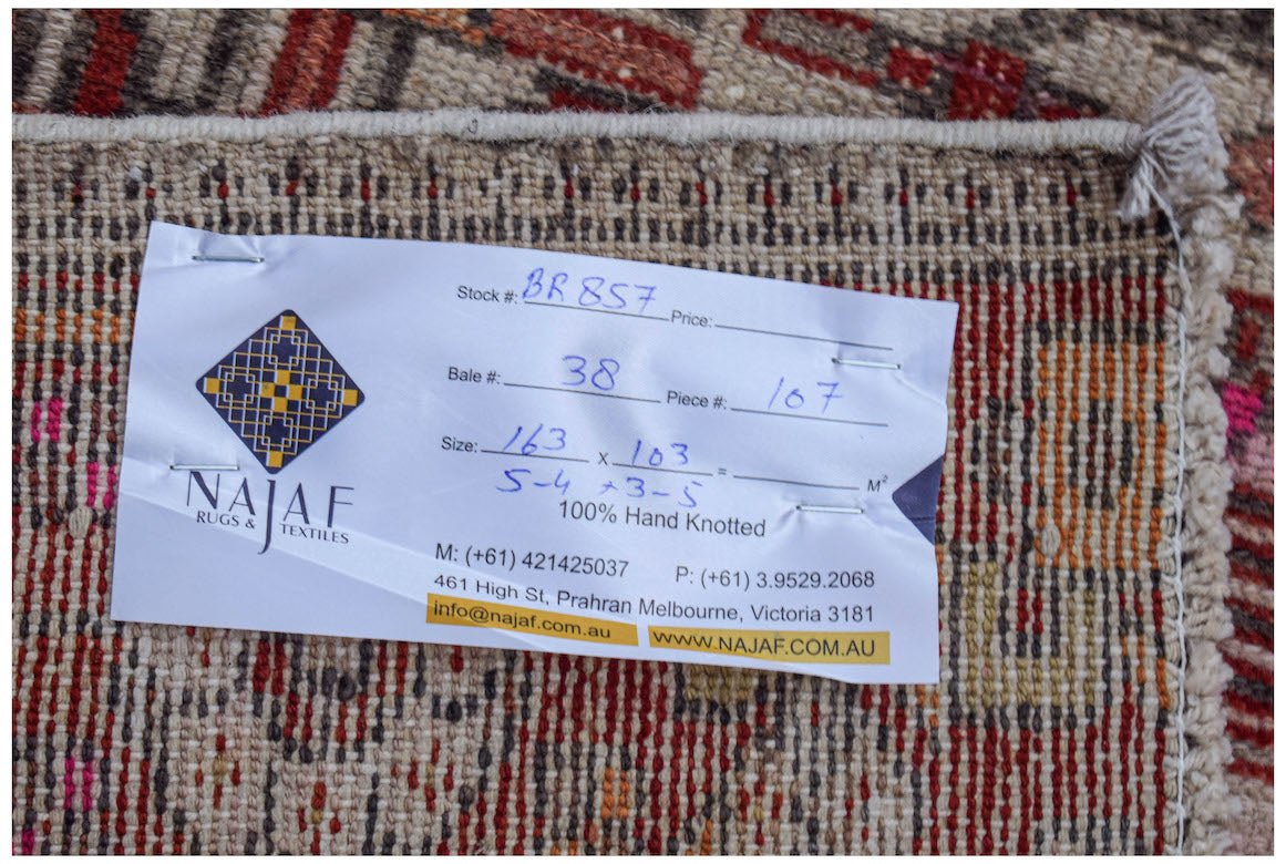 Handmade Vintage Persian Rug | 163 x 103 cm | 5'4" x 3'5" - Najaf Rugs & Textile