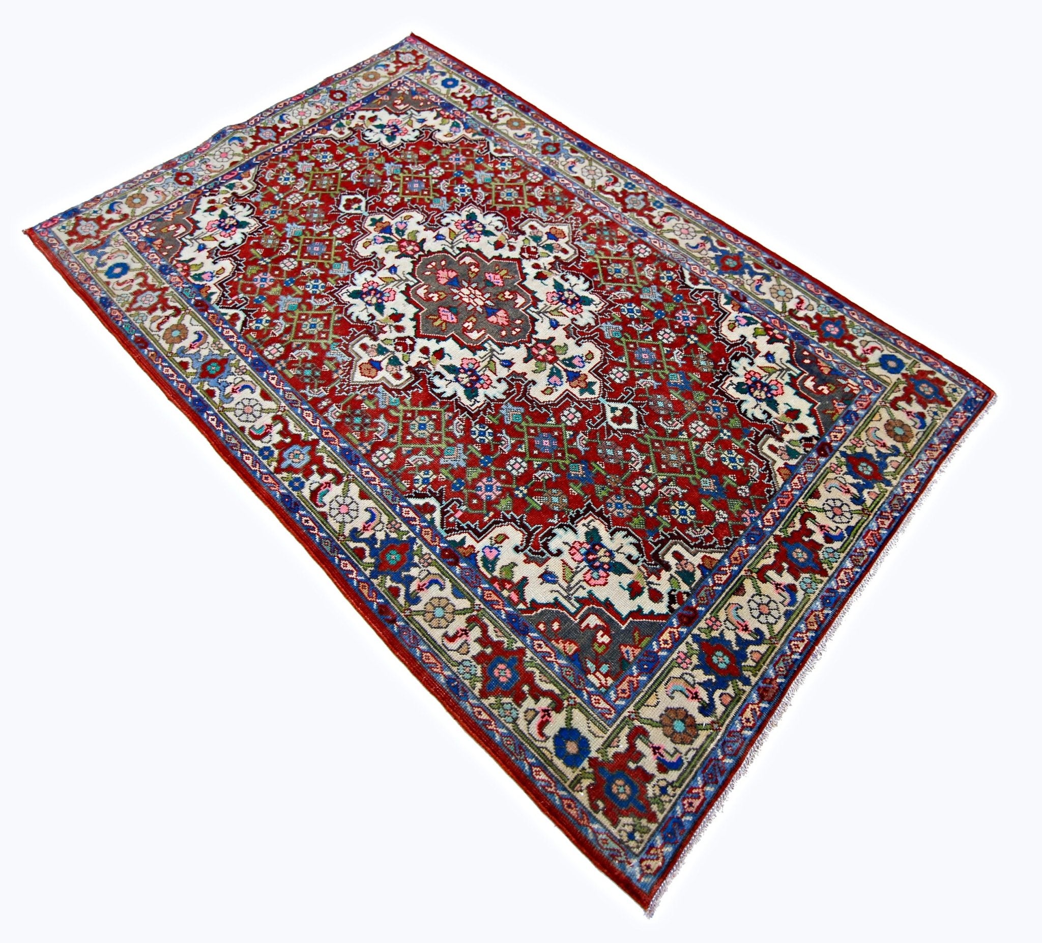 Handmade Vintage Persian Rug | 165 x 101 cm | 5'5" x 3'4" - Najaf Rugs & Textile