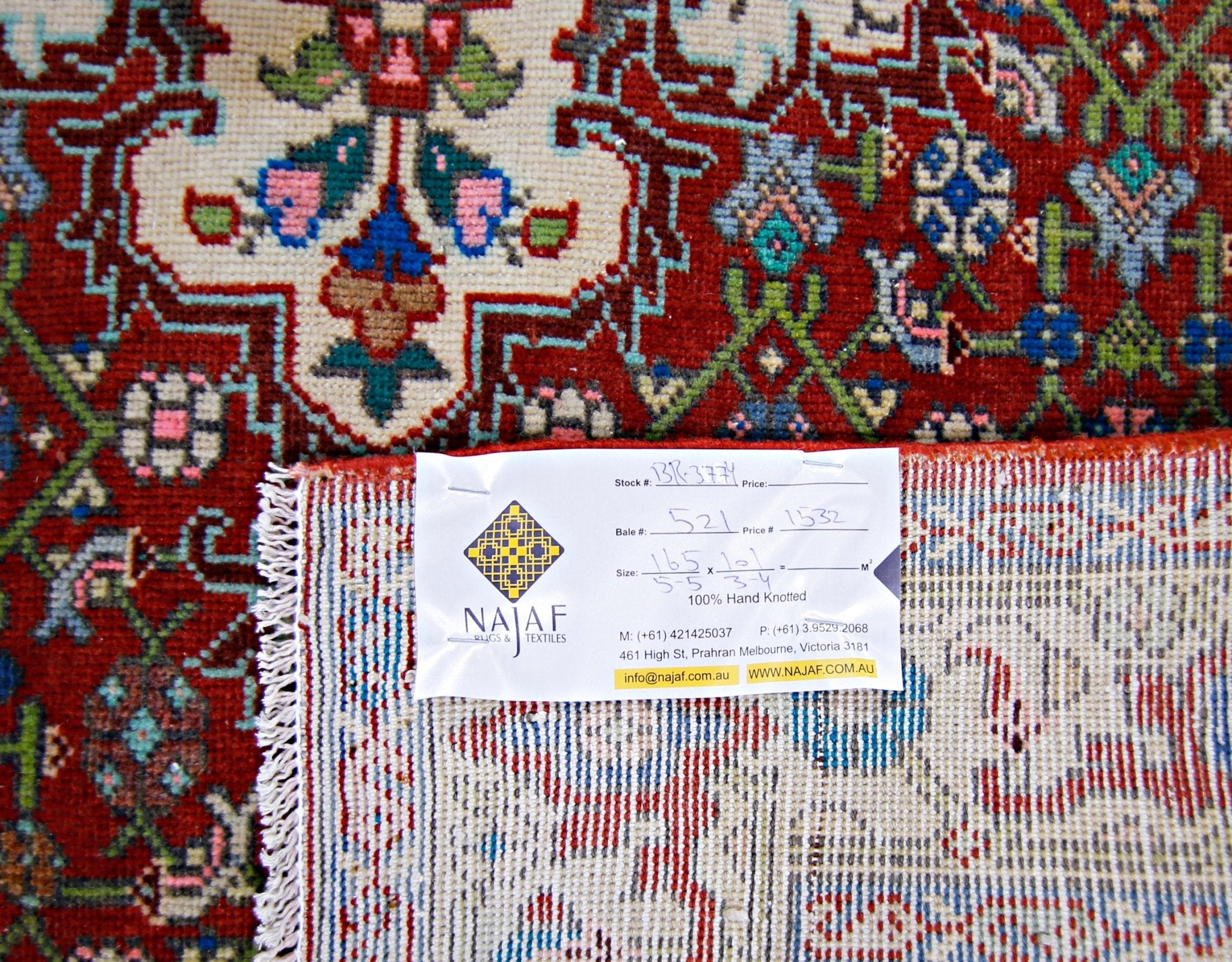 Handmade Vintage Persian Rug | 165 x 101 cm | 5'5" x 3'4" - Najaf Rugs & Textile