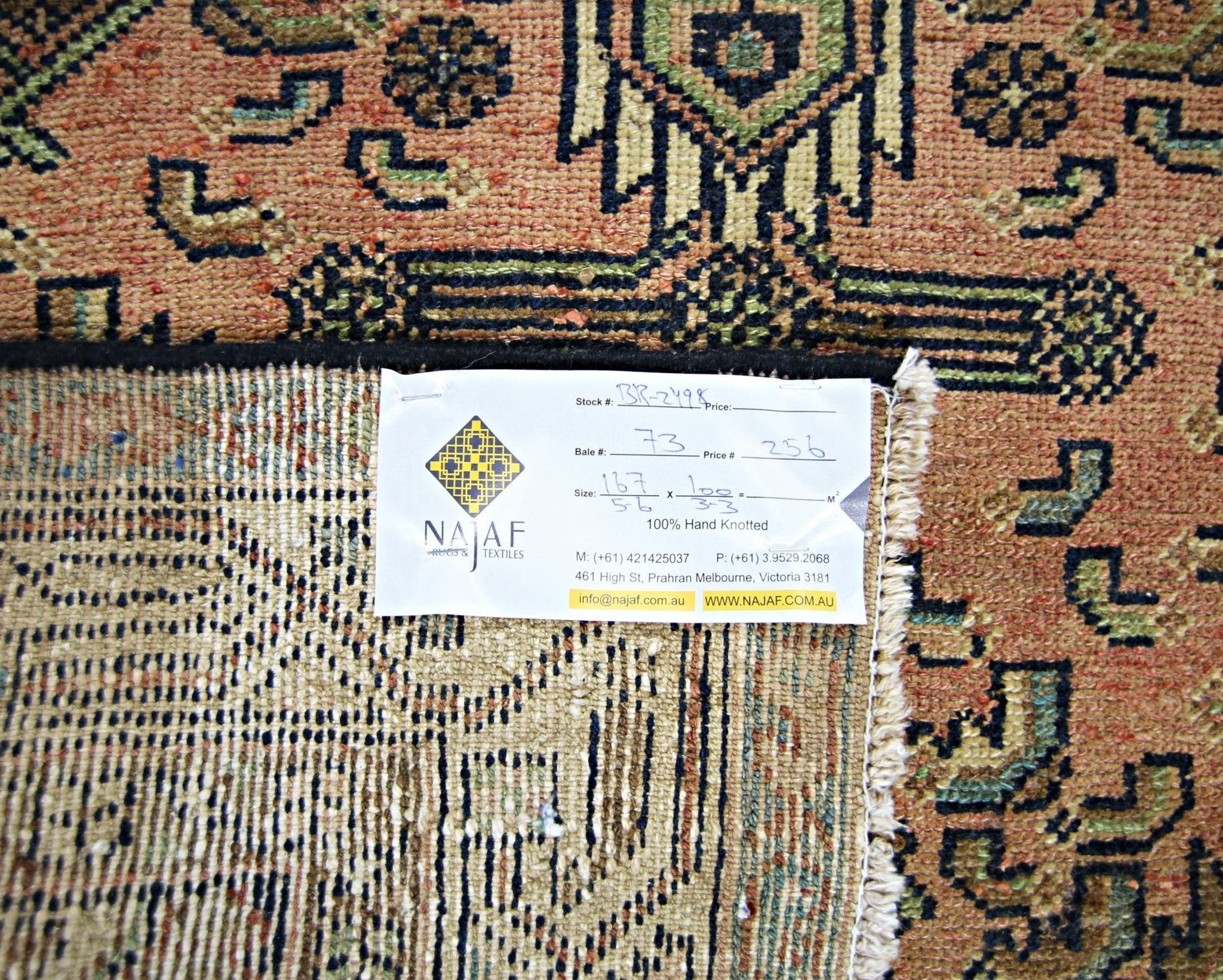Handmade Vintage Persian Rug | 167 x 100 cm | 5'6" x 3'3" - Najaf Rugs & Textile