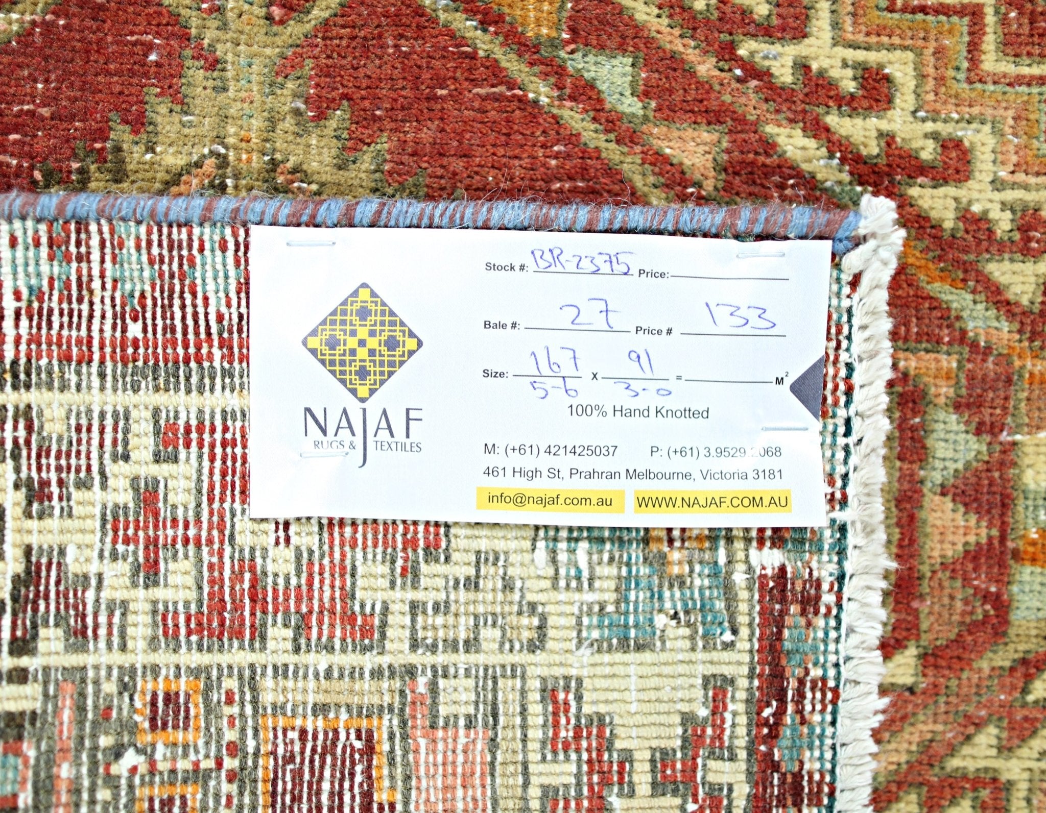 Handmade Vintage Persian Rug | 167 x 91 cm | 5'6" x 3' - Najaf Rugs & Textile