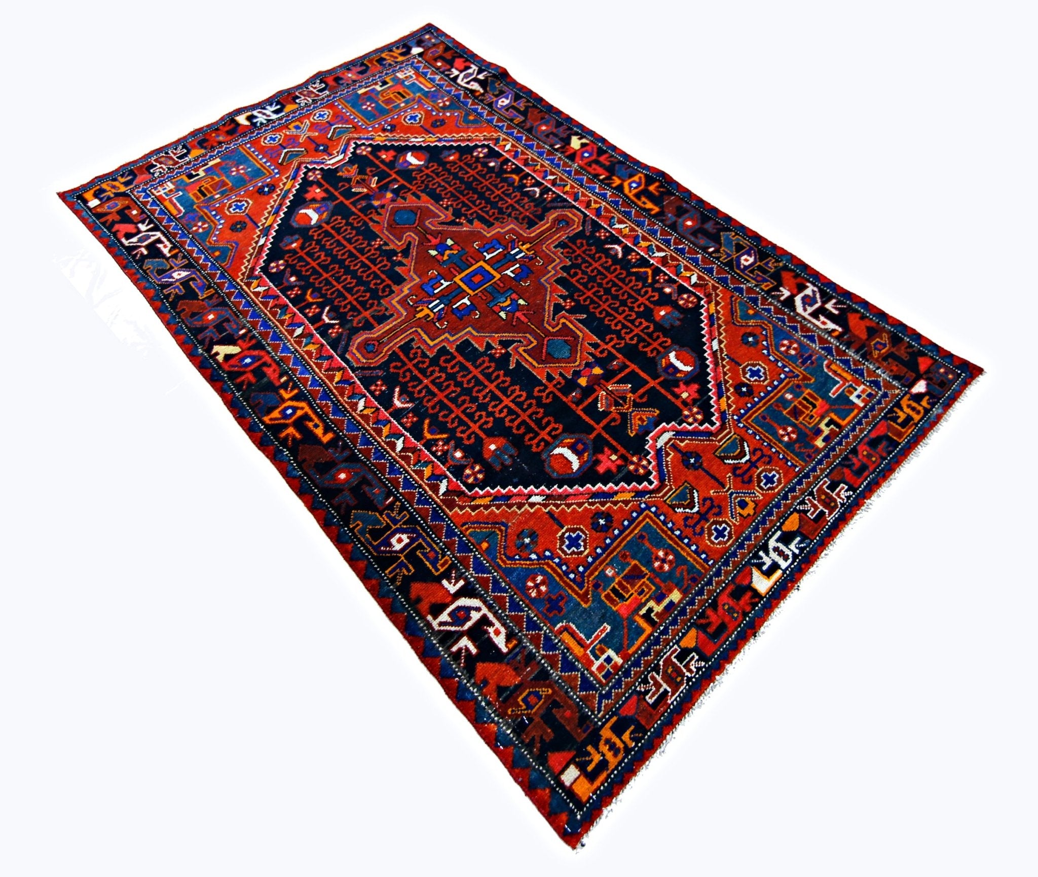 Handmade Vintage Persian Rug | 168 x 102 cm | 5'6" x 3'4" - Najaf Rugs & Textile