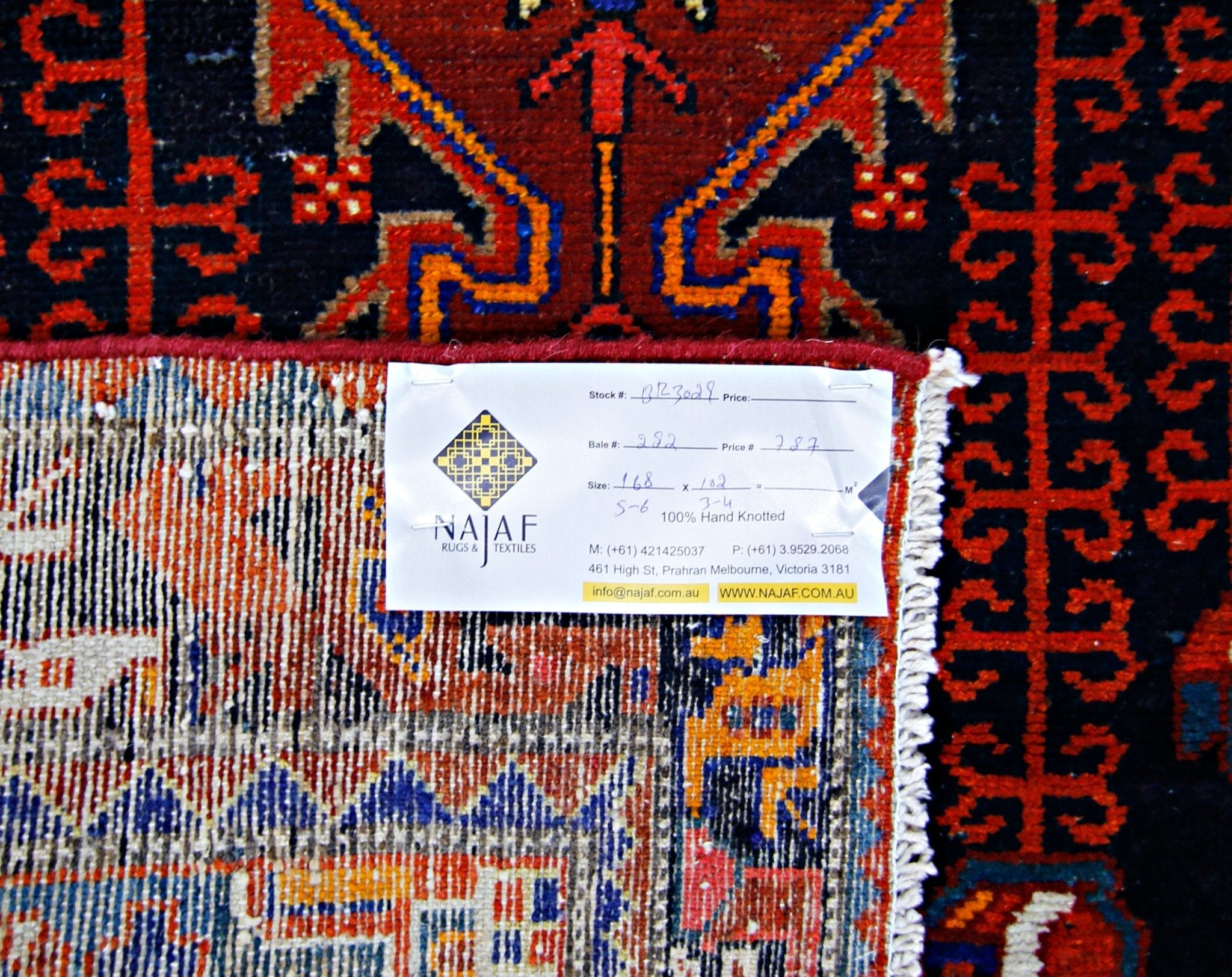 Handmade Vintage Persian Rug | 168 x 102 cm | 5'6" x 3'4" - Najaf Rugs & Textile