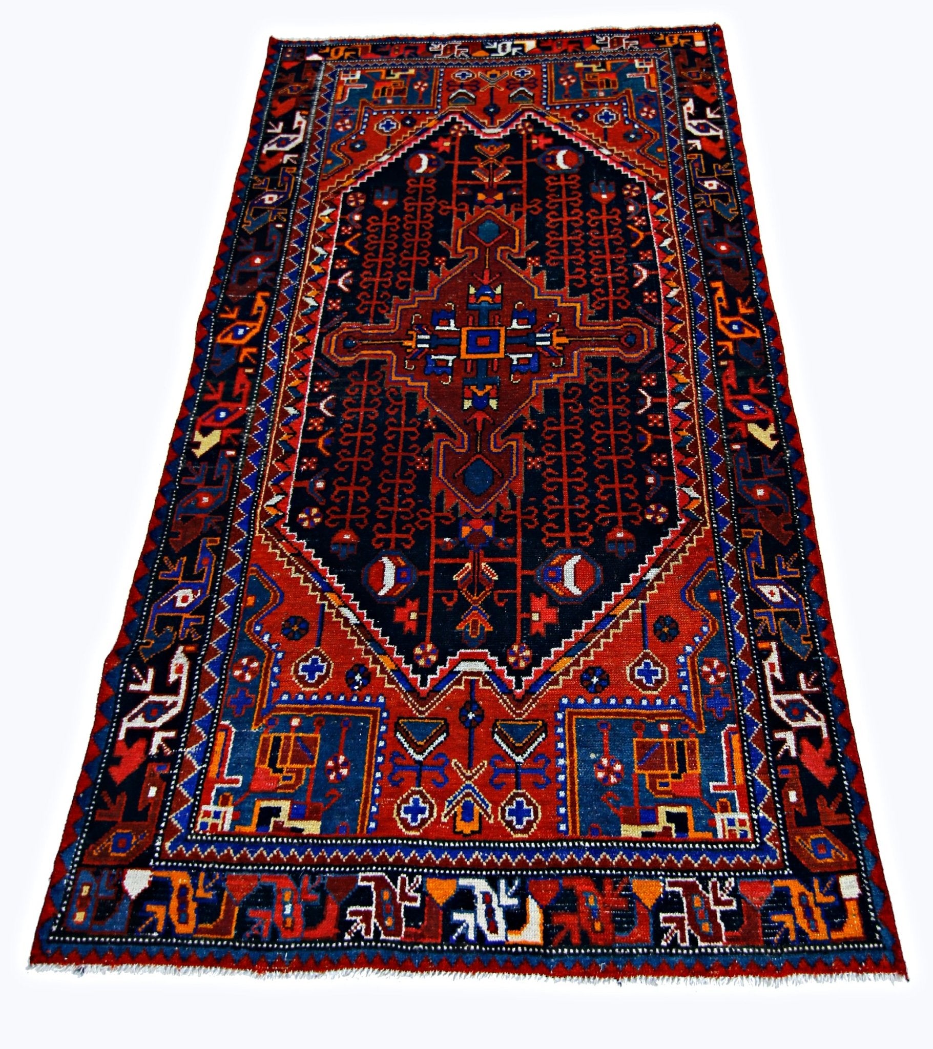 Handmade Vintage Persian Rug | 168 x 102 cm | 5'6" x 3'4" - Najaf Rugs & Textile