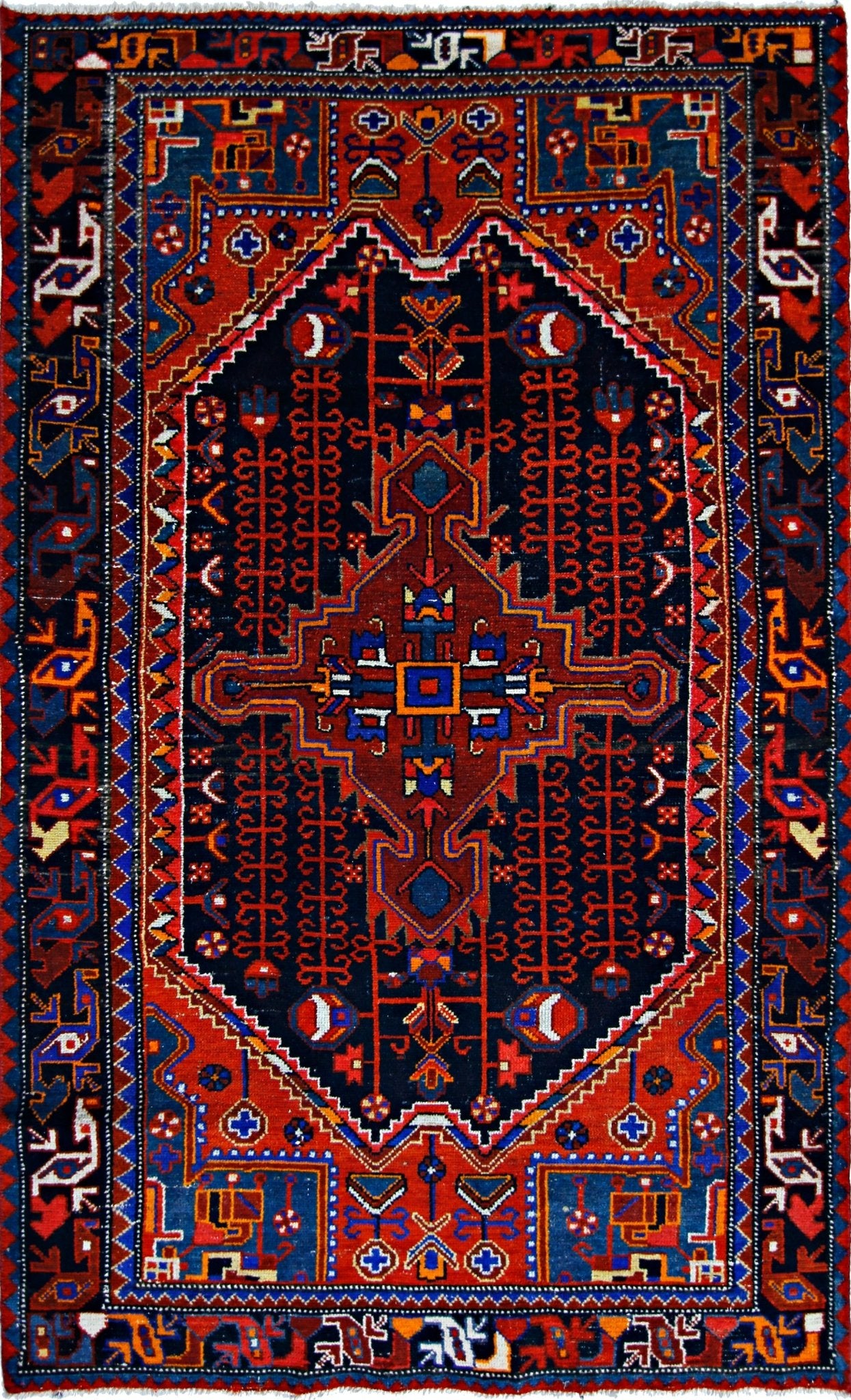 Handmade Vintage Persian Rug | 168 x 102 cm | 5'6" x 3'4" - Najaf Rugs & Textile
