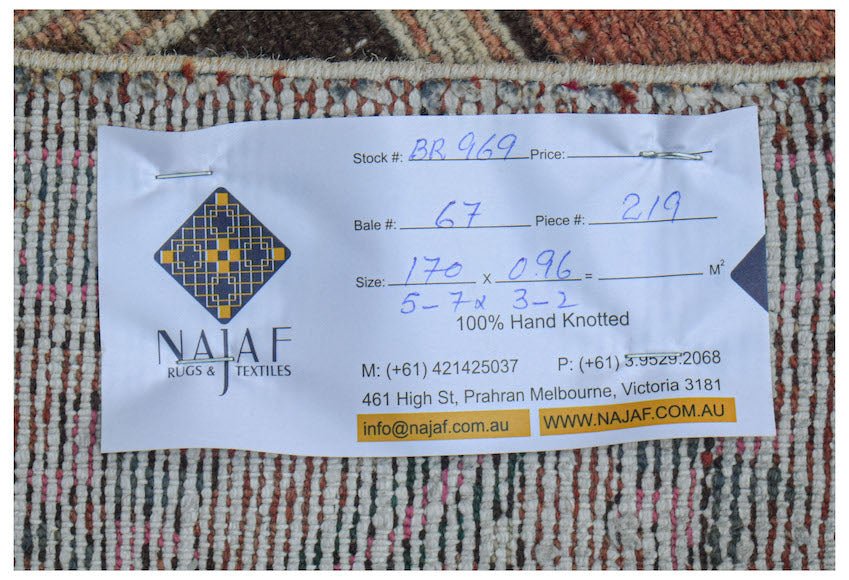 Handmade Vintage Persian Rug | 170 x 96 cm | 5'7" x 3'2" - Najaf Rugs & Textile