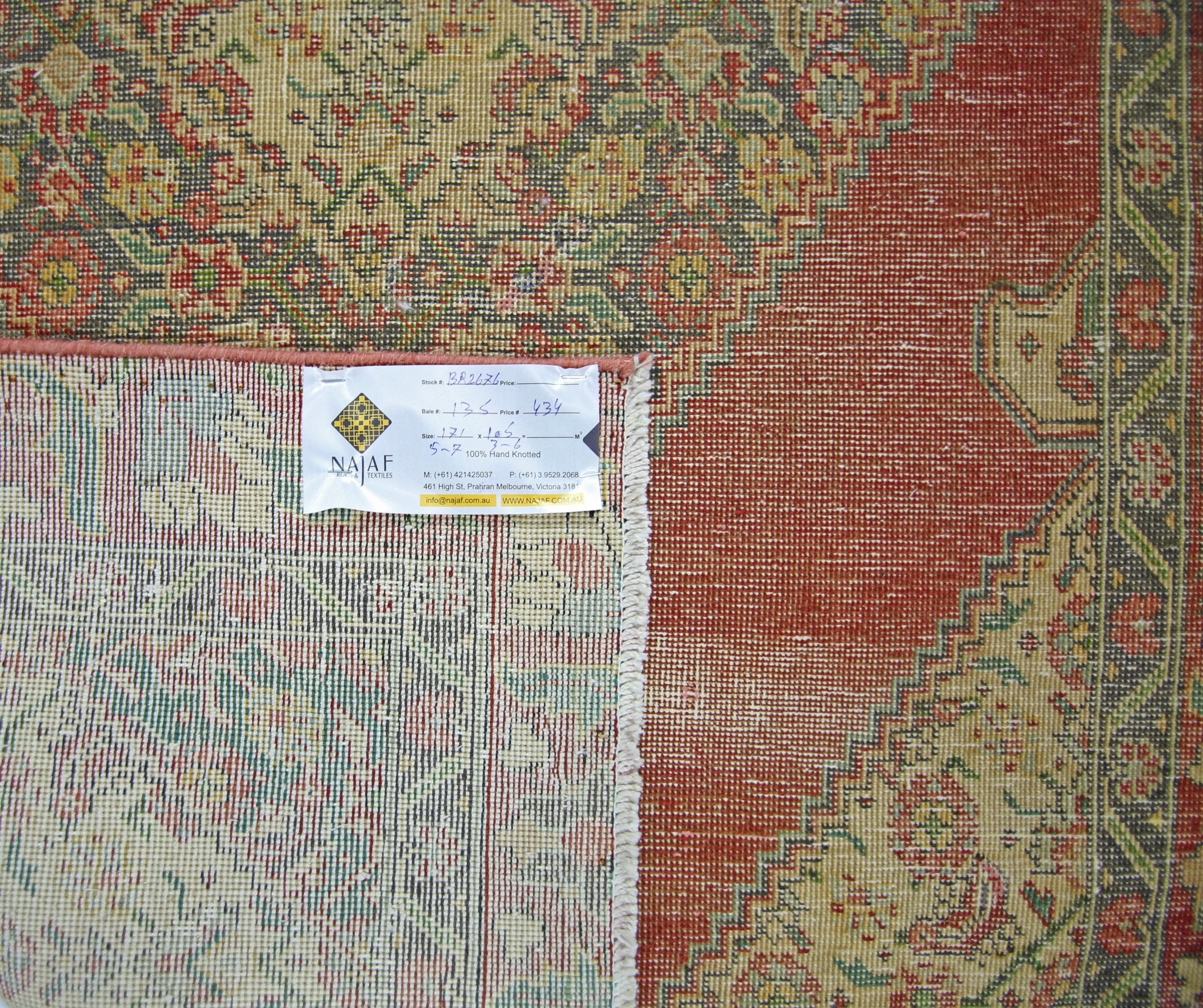 Handmade Vintage Persian Rug | 171 x 105 cm | 5'7" x 3'6" - Najaf Rugs & Textile