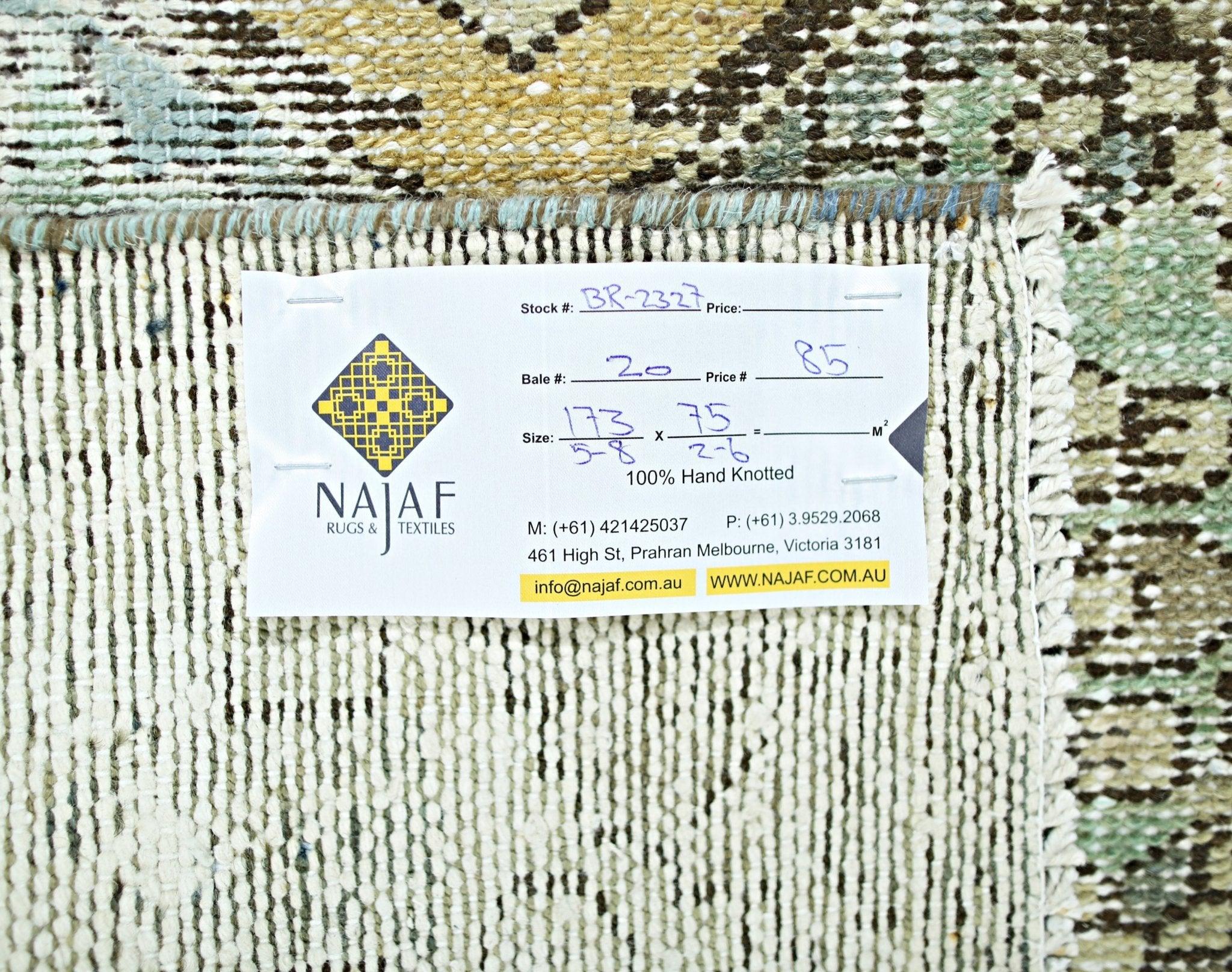 Handmade Vintage Persian Rug | 173 x 75 cm | 5'8" x 2'6" - Najaf Rugs & Textile