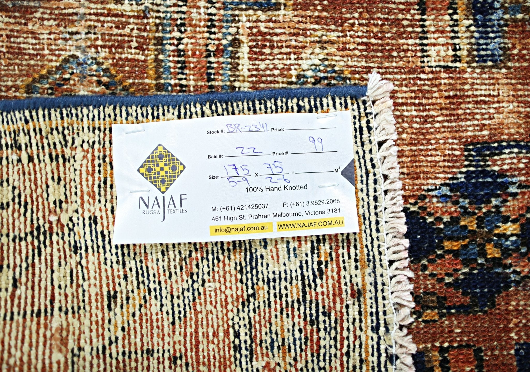 Handmade Vintage Persian Rug | 175 x 75 cm | 5'9" x 2'6" - Najaf Rugs & Textile