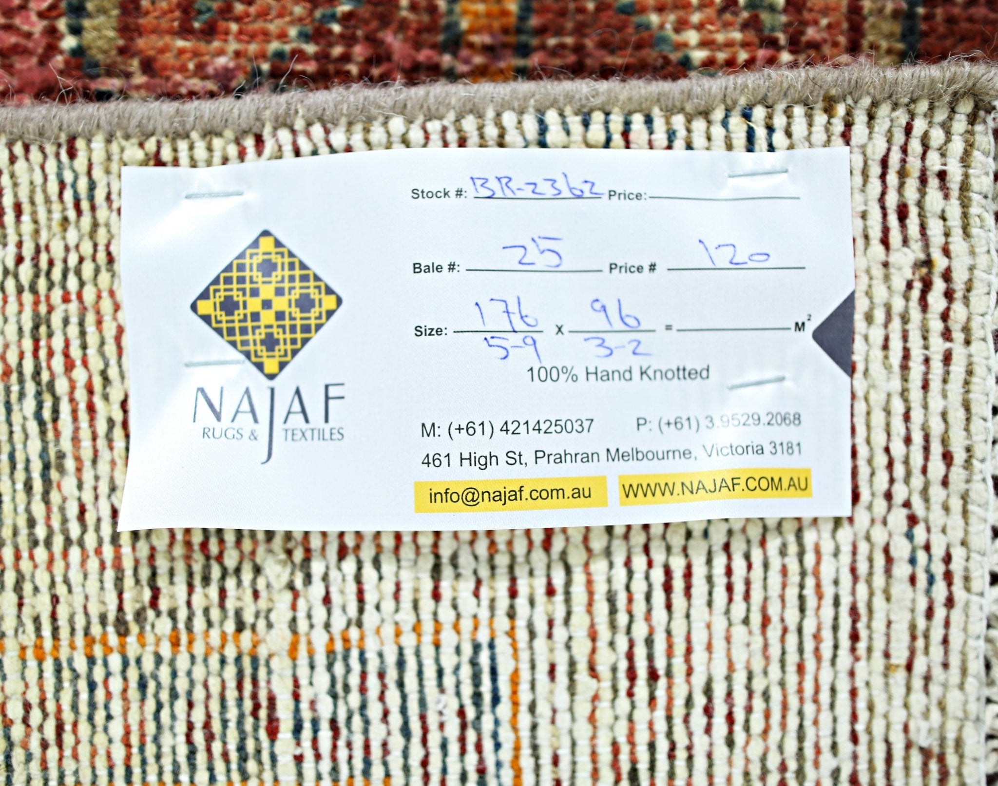 Handmade Vintage Persian Rug | 176 x 96 cm | 5'9" x 3'2" - Najaf Rugs & Textile