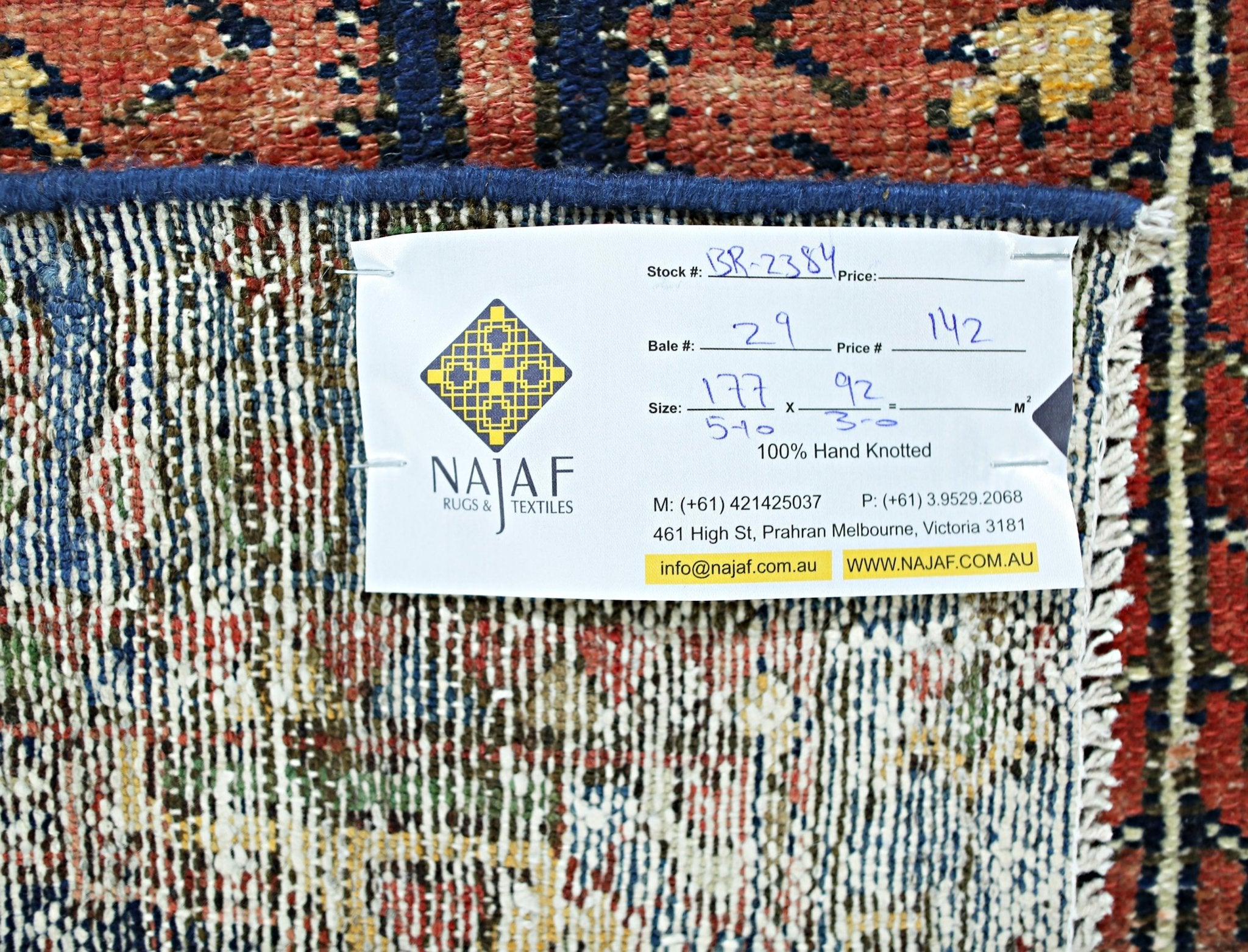 Handmade Vintage Persian Rug | 177 x 92 cm | 5'10" x 3' - Najaf Rugs & Textile