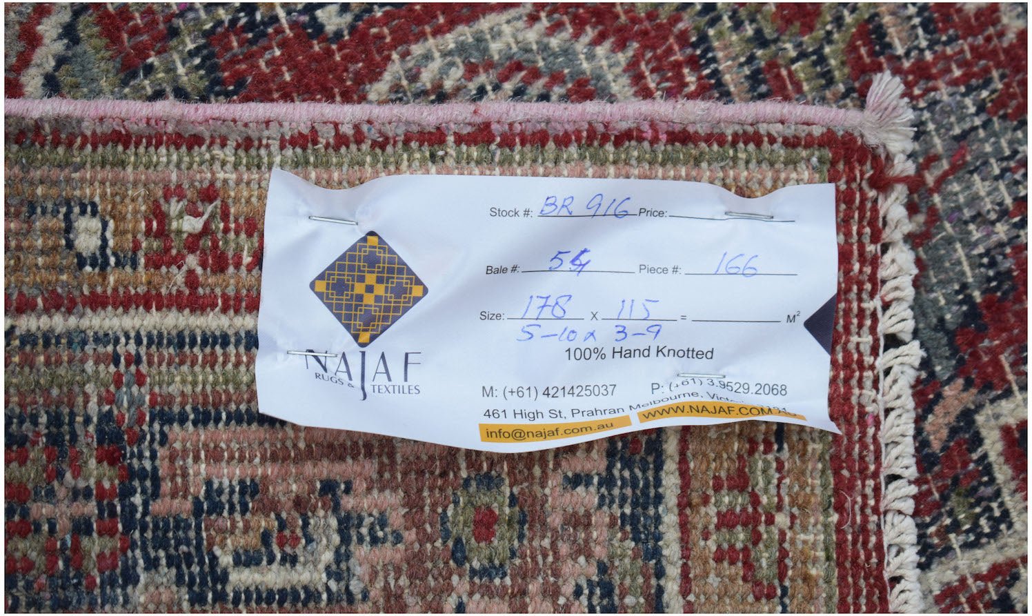 Handmade Vintage Persian Rug | 178 x 115 cm | 5'10" x 3'9" - Najaf Rugs & Textile