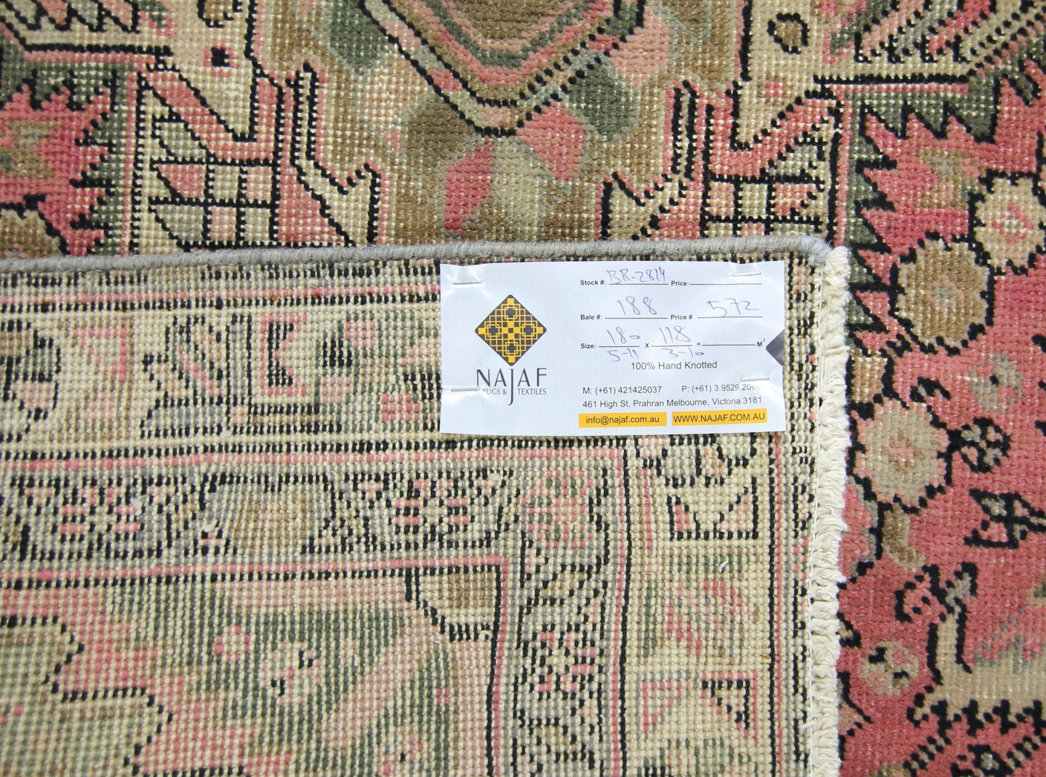 Handmade Vintage Persian Rug | 180 x 118 cm | 5'11" x 3'10" - Najaf Rugs & Textile