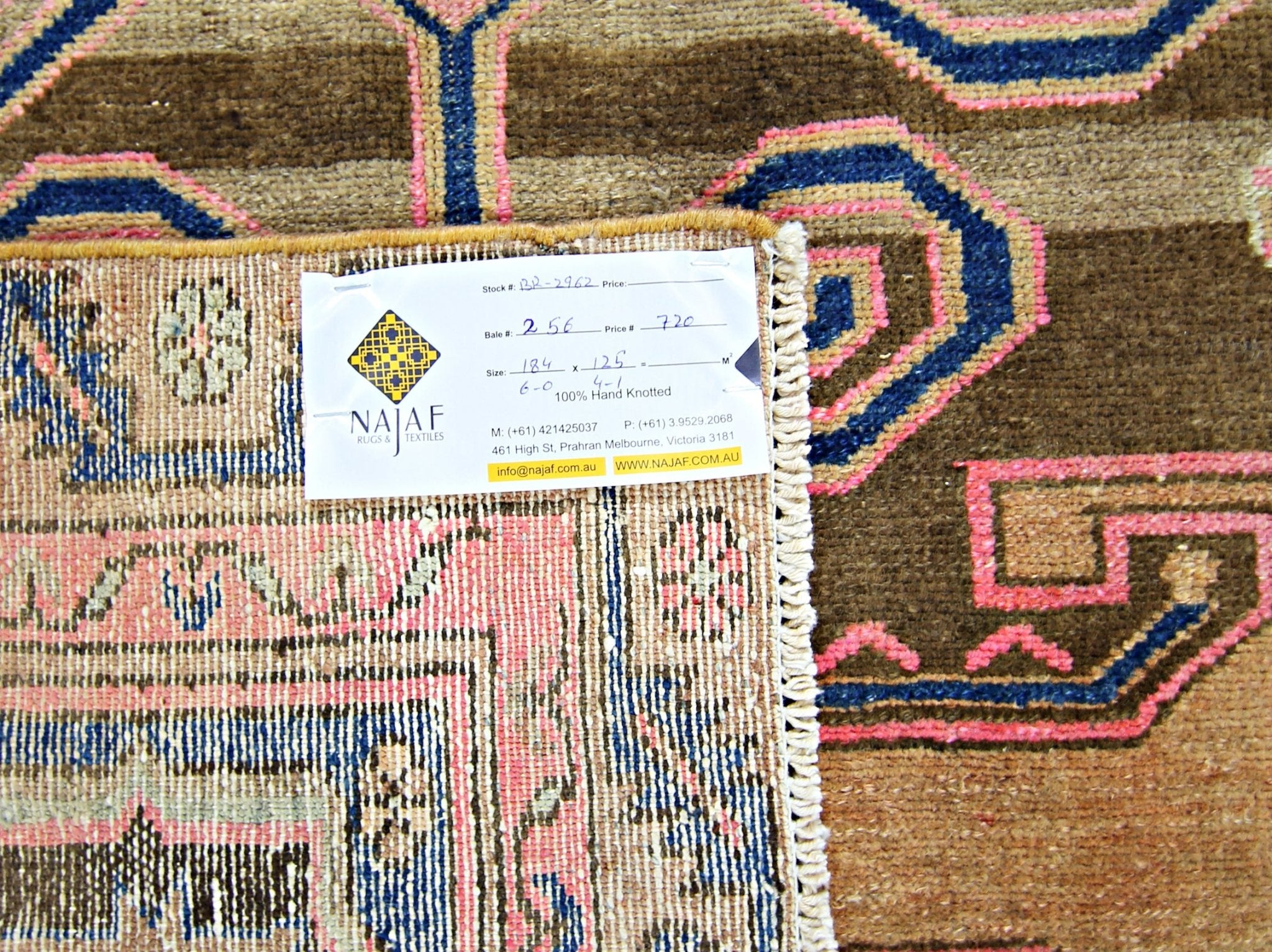 Handmade Vintage Persian Rug | 184 x 125 cm | 6' x 4'1" - Najaf Rugs & Textile