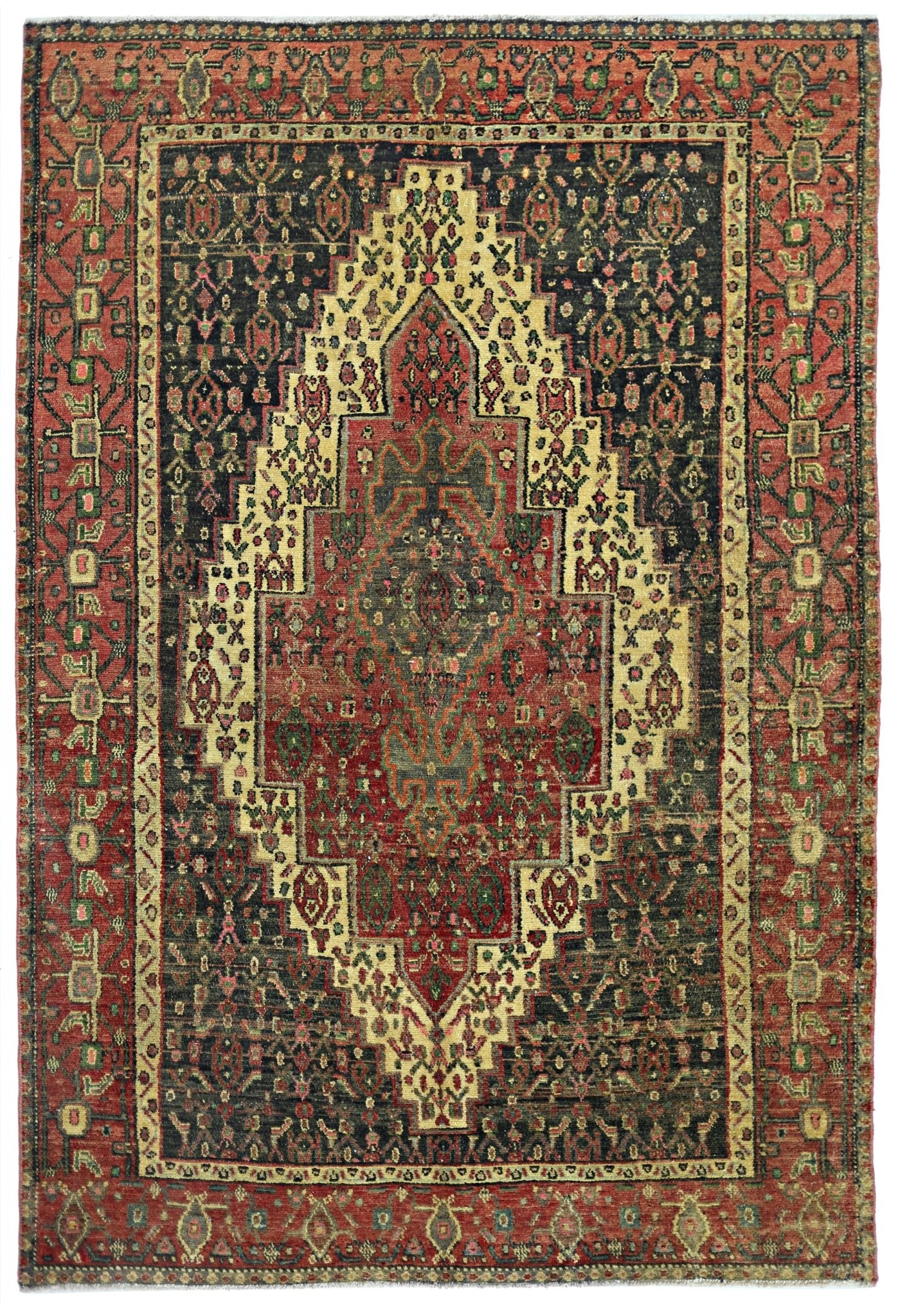 Handmade Vintage Persian Rug | 185 x 118 cm | 6'1" x 3'10" - Najaf Rugs & Textile