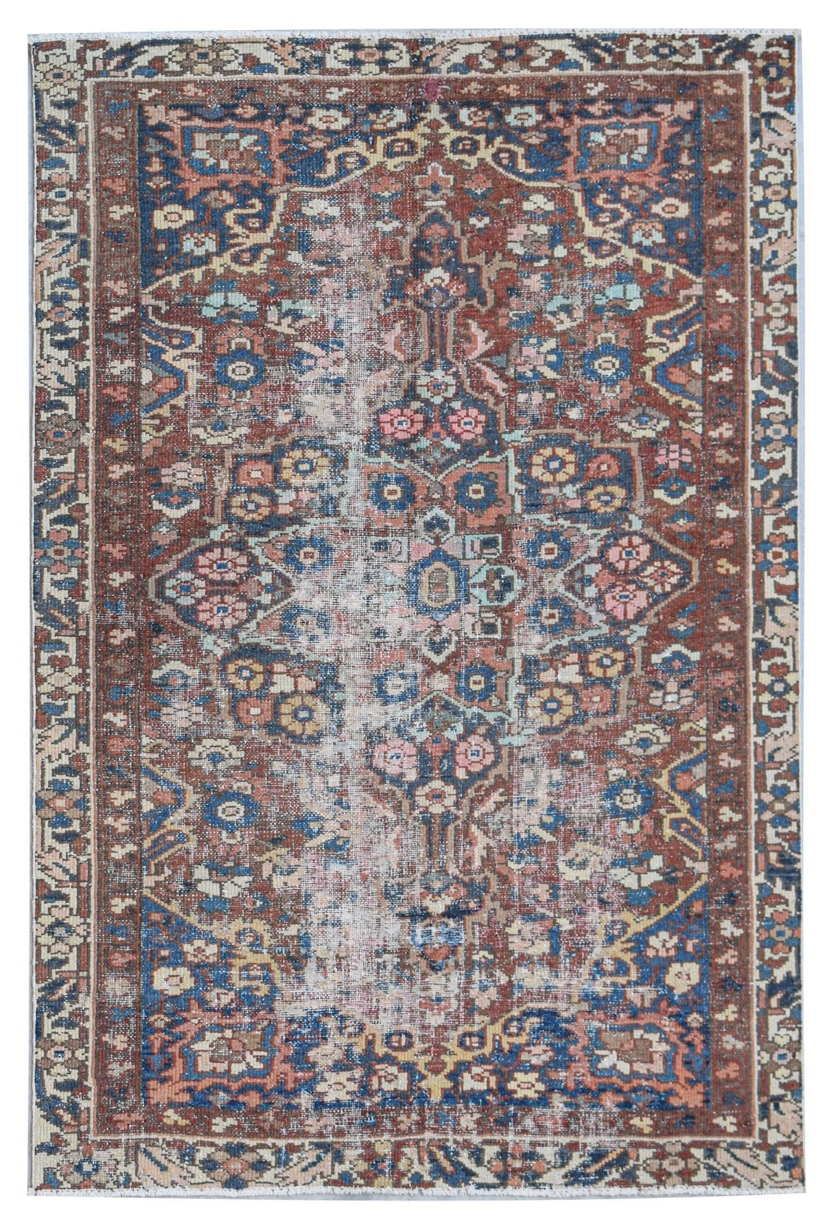Handmade Vintage Persian Rug | 185 x 121 cm | 6'1" x 4' - Najaf Rugs & Textile