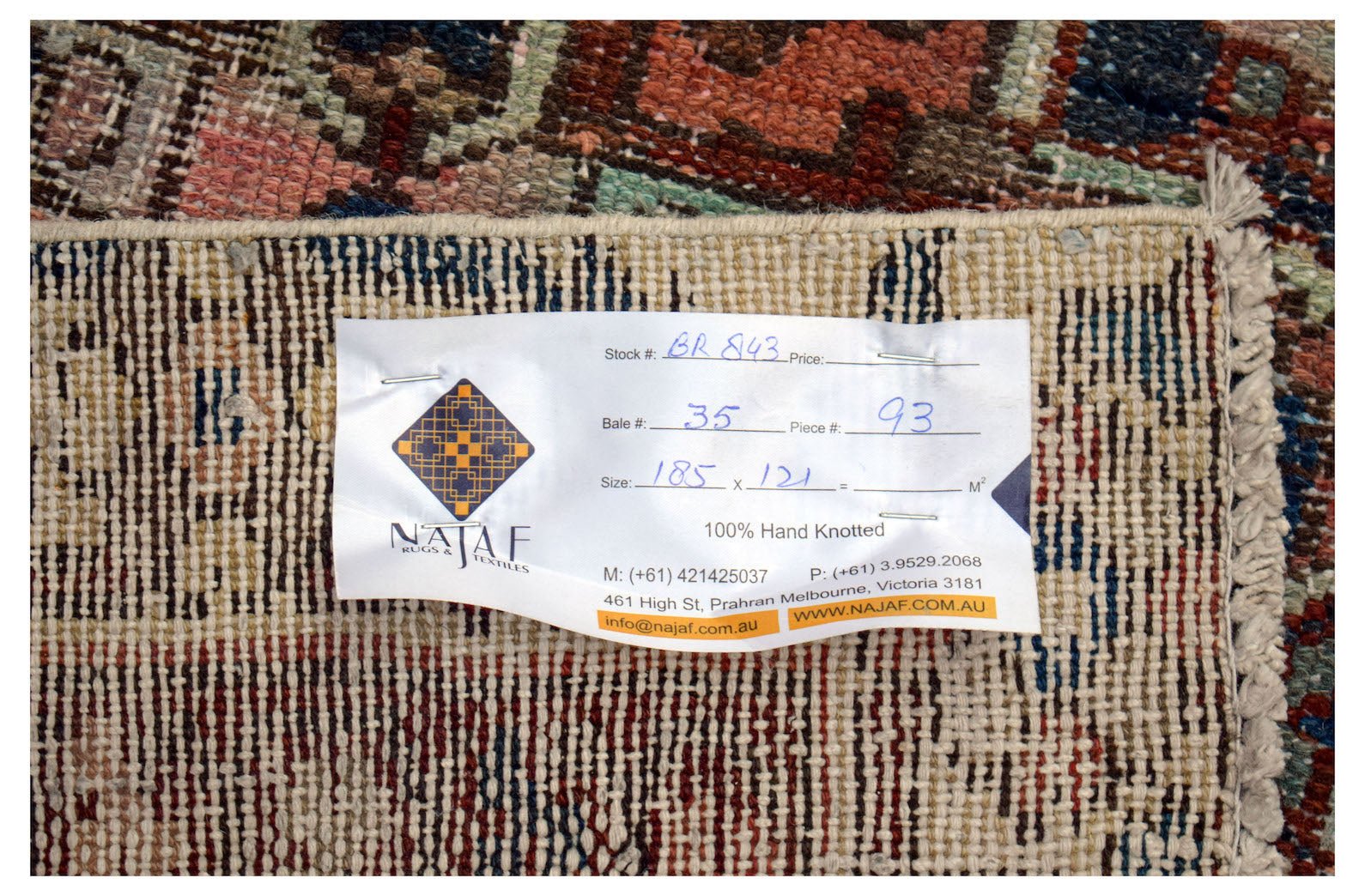 Handmade Vintage Persian Rug | 185 x 121 cm | 6'1" x 4' - Najaf Rugs & Textile