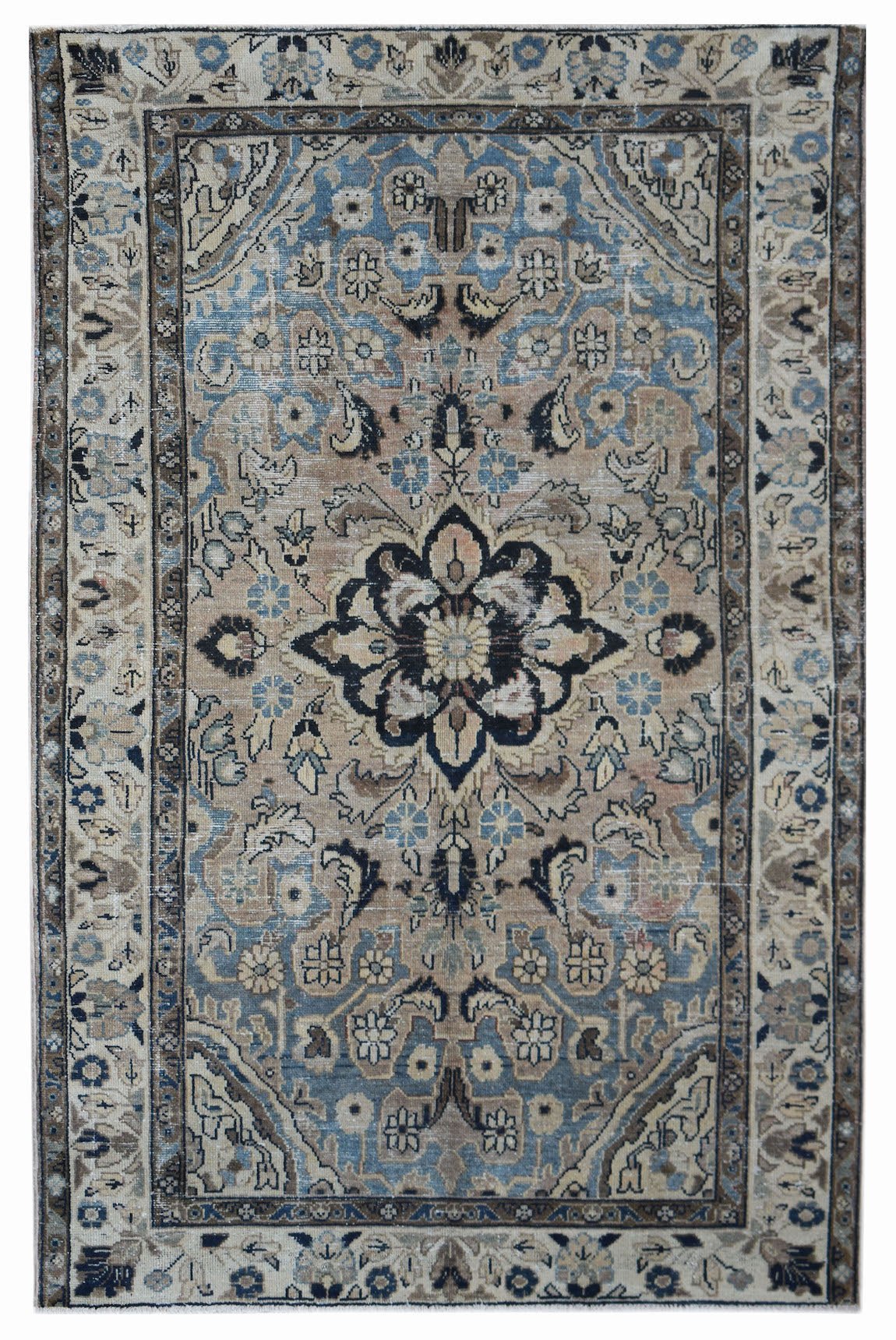 Handmade Vintage Persian Rug | 185 x 123 cm | 6'1" x 4'1" - Najaf Rugs & Textile
