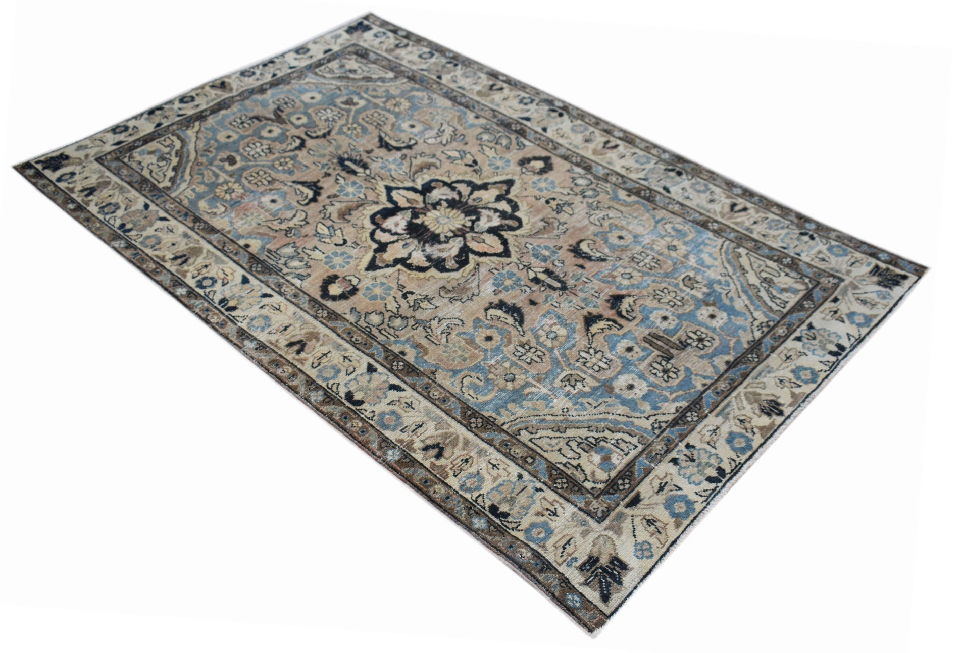 Handmade Vintage Persian Rug | 185 x 123 cm | 6'1" x 4'1" - Najaf Rugs & Textile