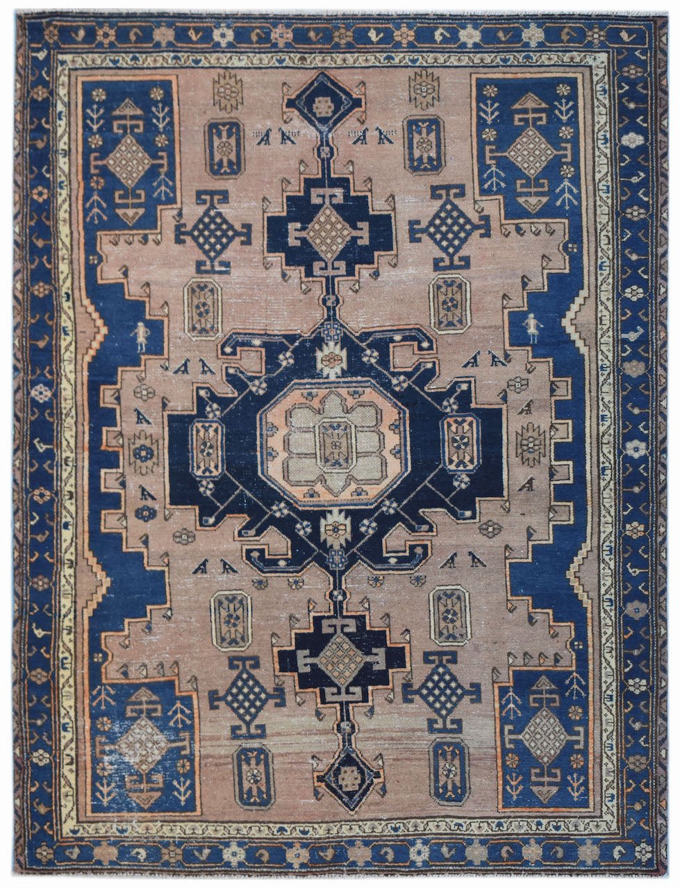 Handmade Vintage Persian Rug | 185 x 142 cm | 6'1" x 4'8" - Najaf Rugs & Textile