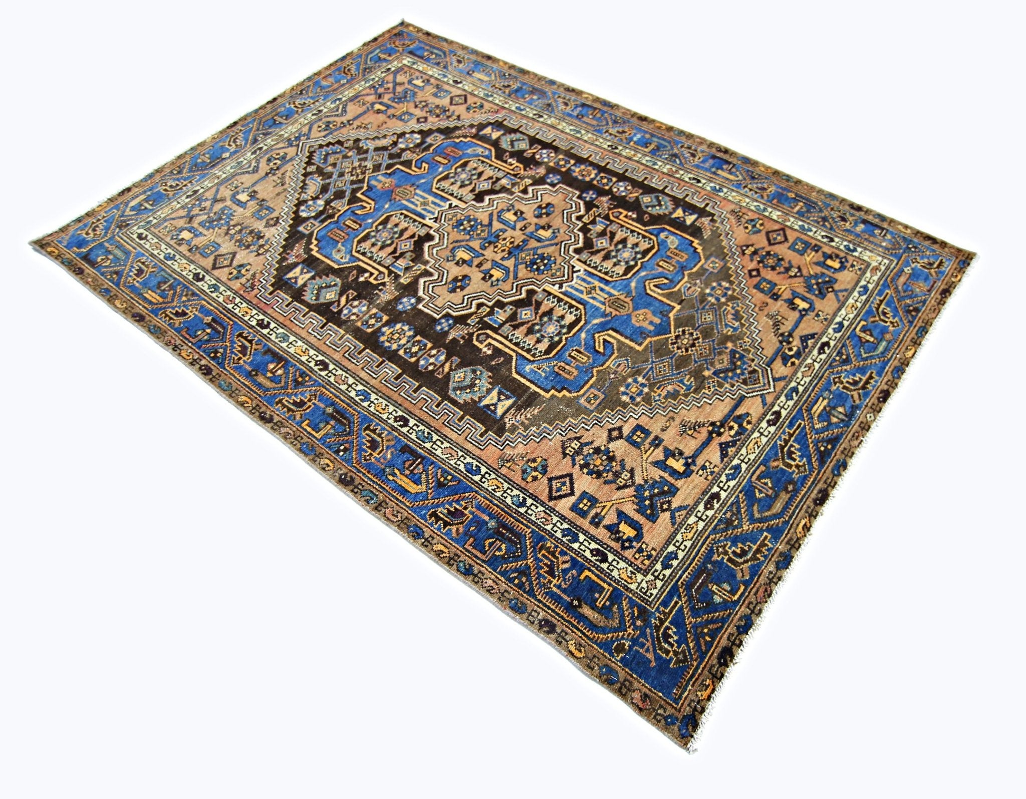 Handmade Vintage Persian Rug | 189 x 132 cm | 6'2" x 4'4" - Najaf Rugs & Textile