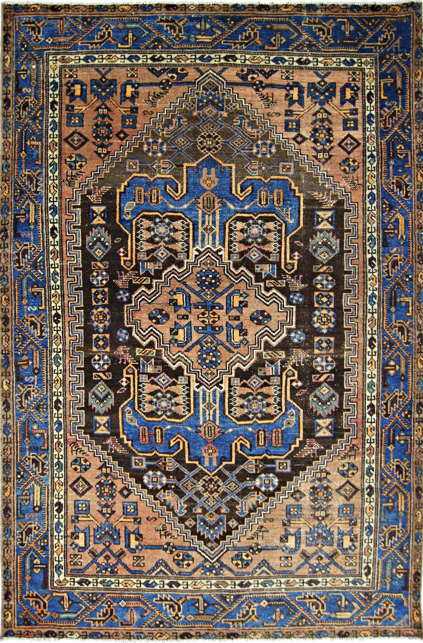 Handmade Vintage Persian Rug | 189 x 132 cm | 6'2" x 4'4" - Najaf Rugs & Textile