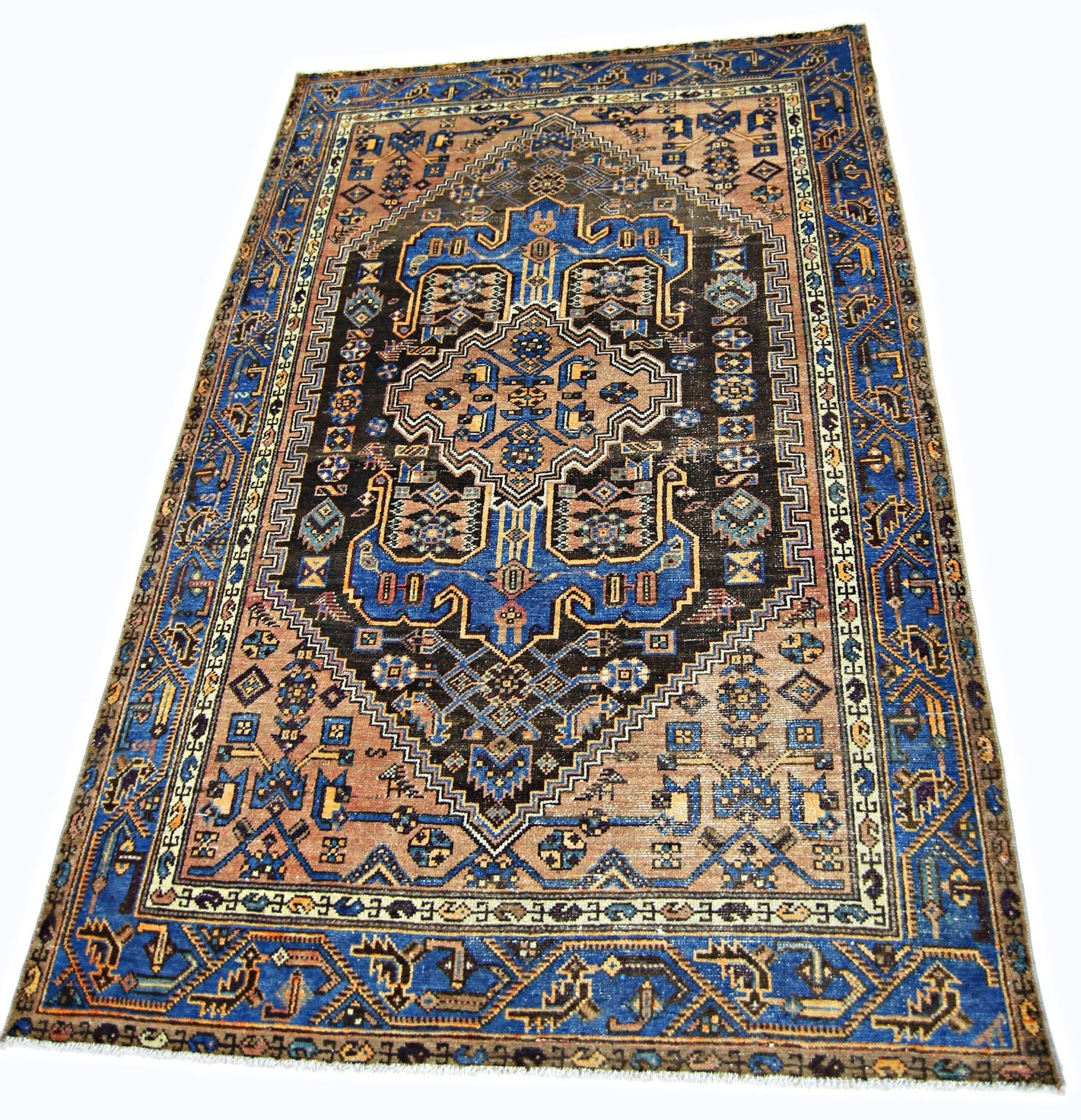 Handmade Vintage Persian Rug | 189 x 132 cm | 6'2" x 4'4" - Najaf Rugs & Textile