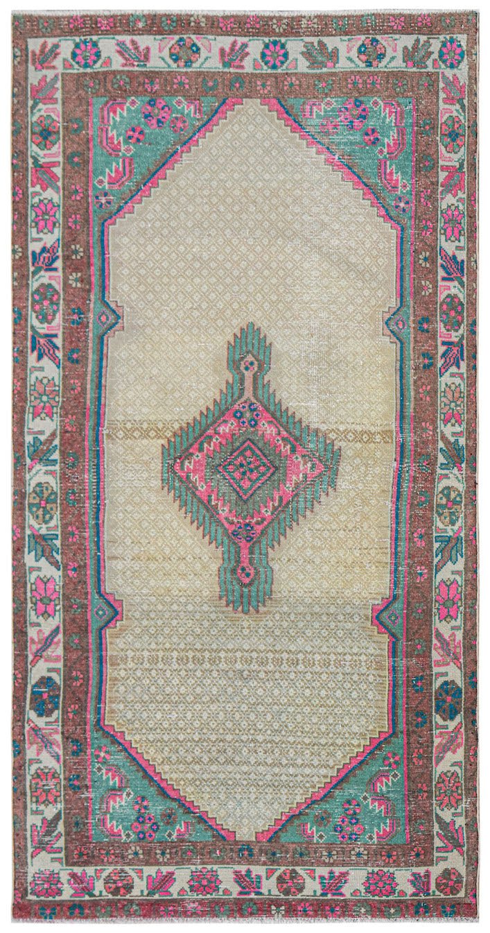 Handmade Vintage Persian Rug | 189 x 97 cm | 6'3" x 3'2" - Najaf Rugs & Textile