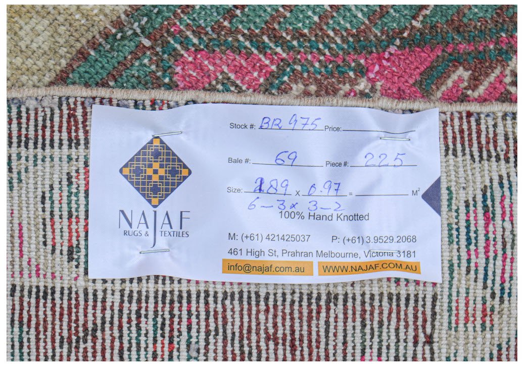 Handmade Vintage Persian Rug | 189 x 97 cm | 6'3" x 3'2" - Najaf Rugs & Textile