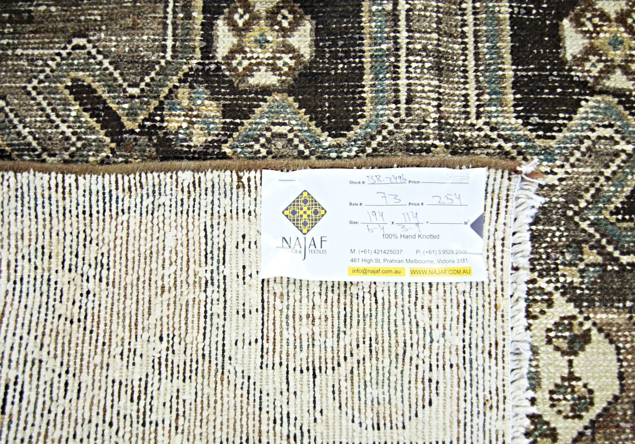 Handmade Vintage Persian Rug | 190 x 114 cm | 6'4" x 3'9" - Najaf Rugs & Textile