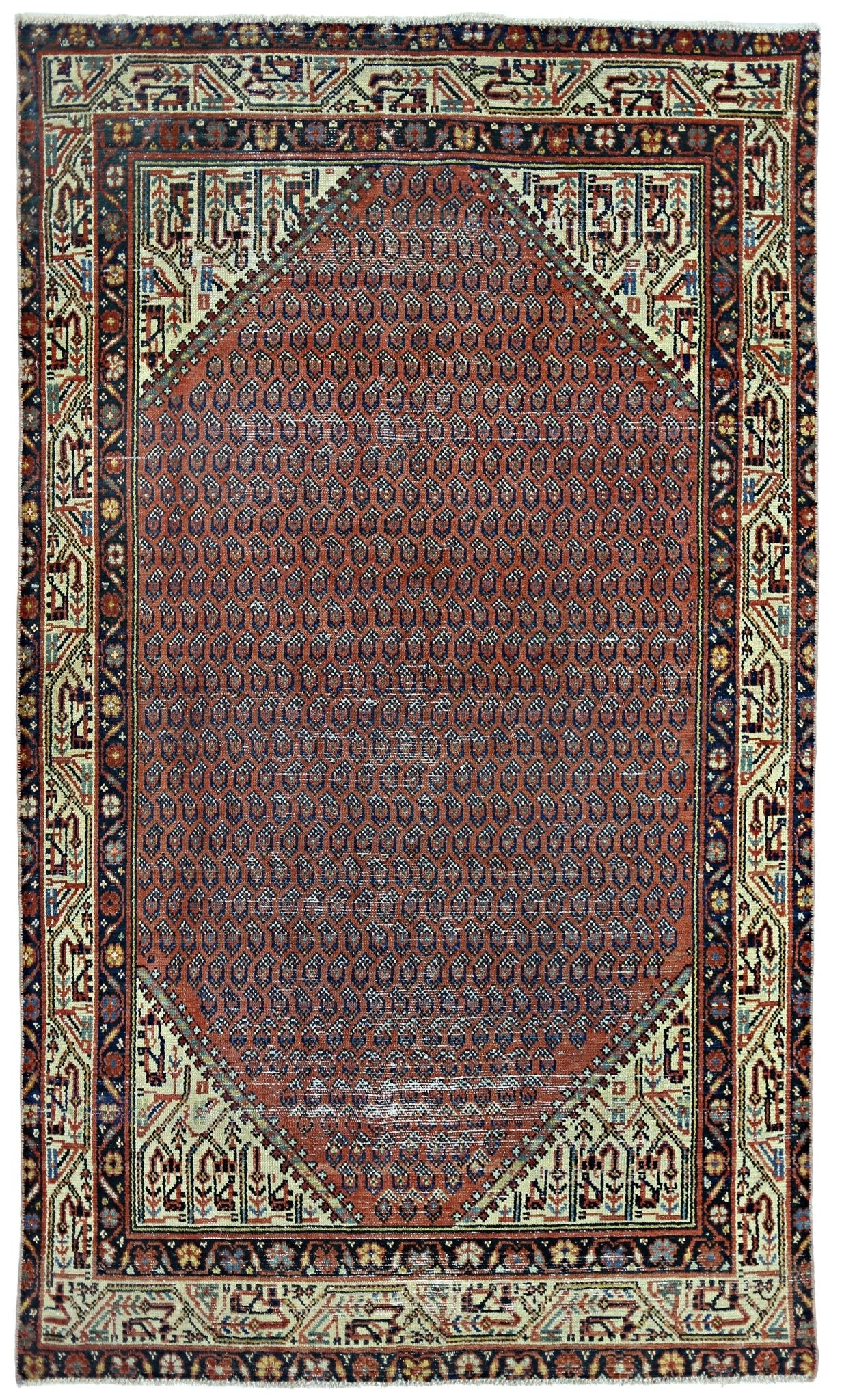Handmade Vintage Persian Rug | 190 x 115 cm | 6'3" x 3'9" - Najaf Rugs & Textile