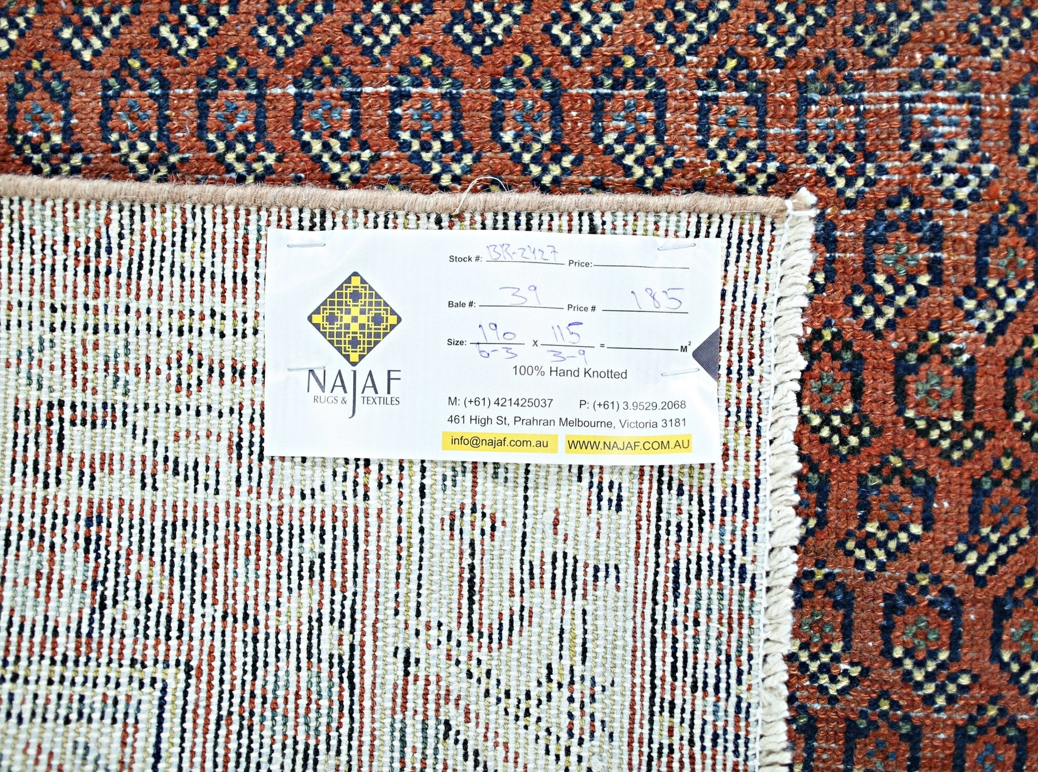 Handmade Vintage Persian Rug | 190 x 115 cm | 6'3" x 3'9" - Najaf Rugs & Textile