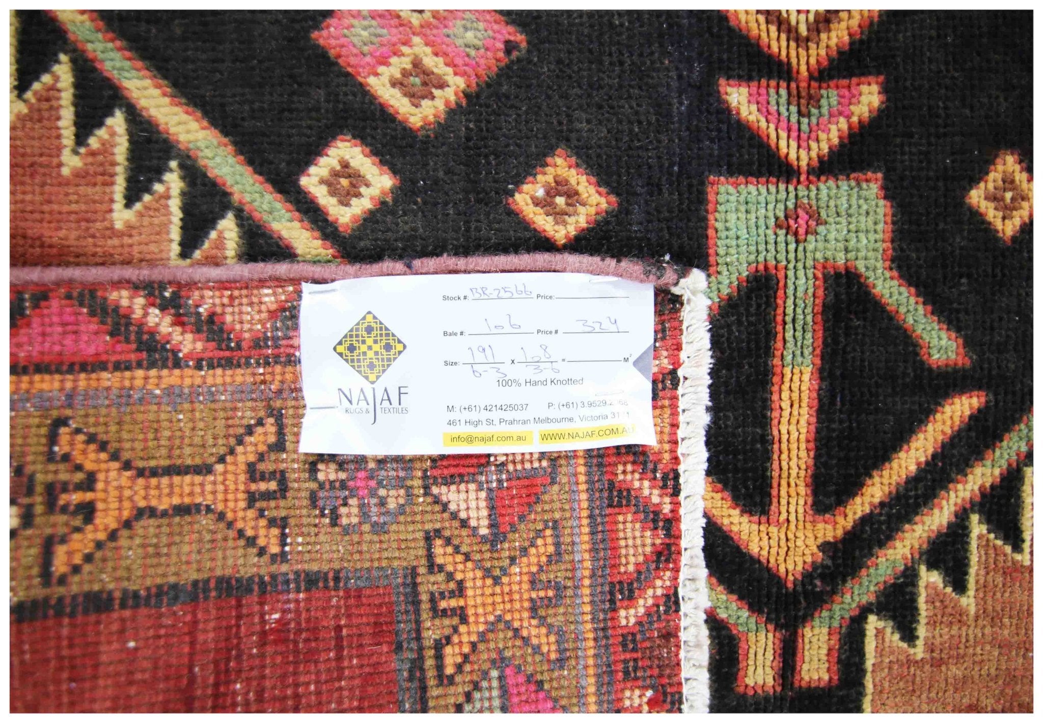 Handmade Vintage Persian Rug | 191 x 108 cm | 6'3" x 3'6" - Najaf Rugs & Textile