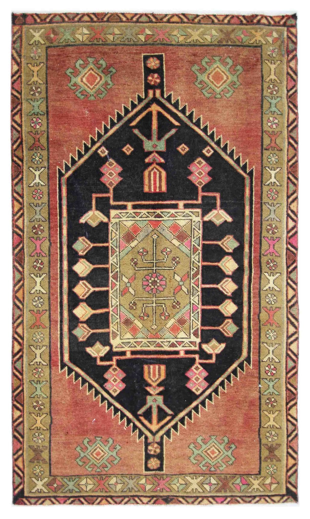 Handmade Vintage Persian Rug | 191 x 108 cm | 6'3" x 3'6" - Najaf Rugs & Textile