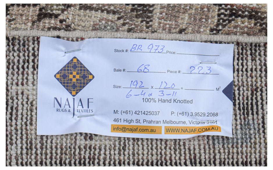 Handmade Vintage Persian Rug | 192 x 120 cm | 6'4" x 3'11" - Najaf Rugs & Textile