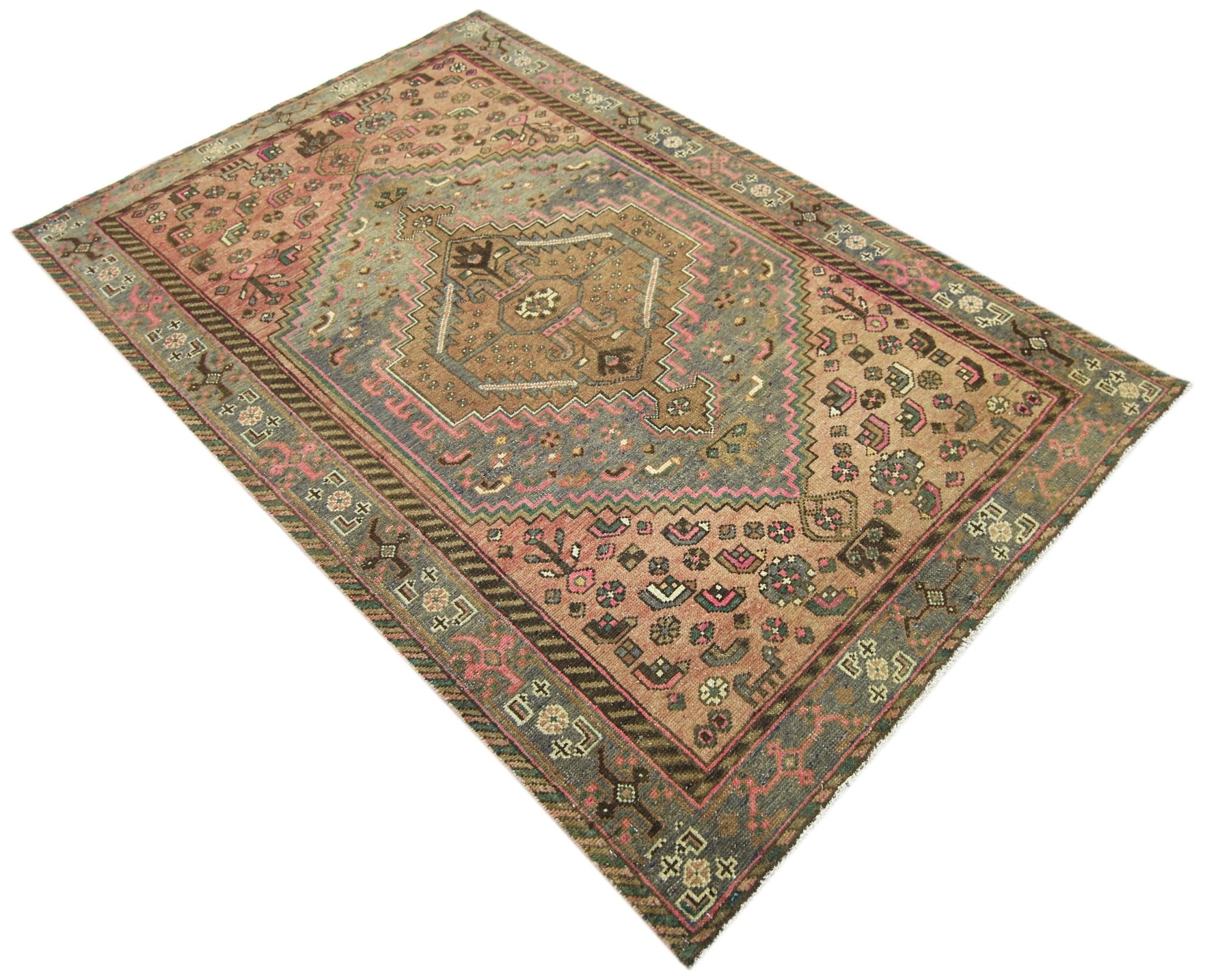 Handmade Vintage Persian Rug | 192 x 124 cm | 6'3" x 4'1" - Najaf Rugs & Textile