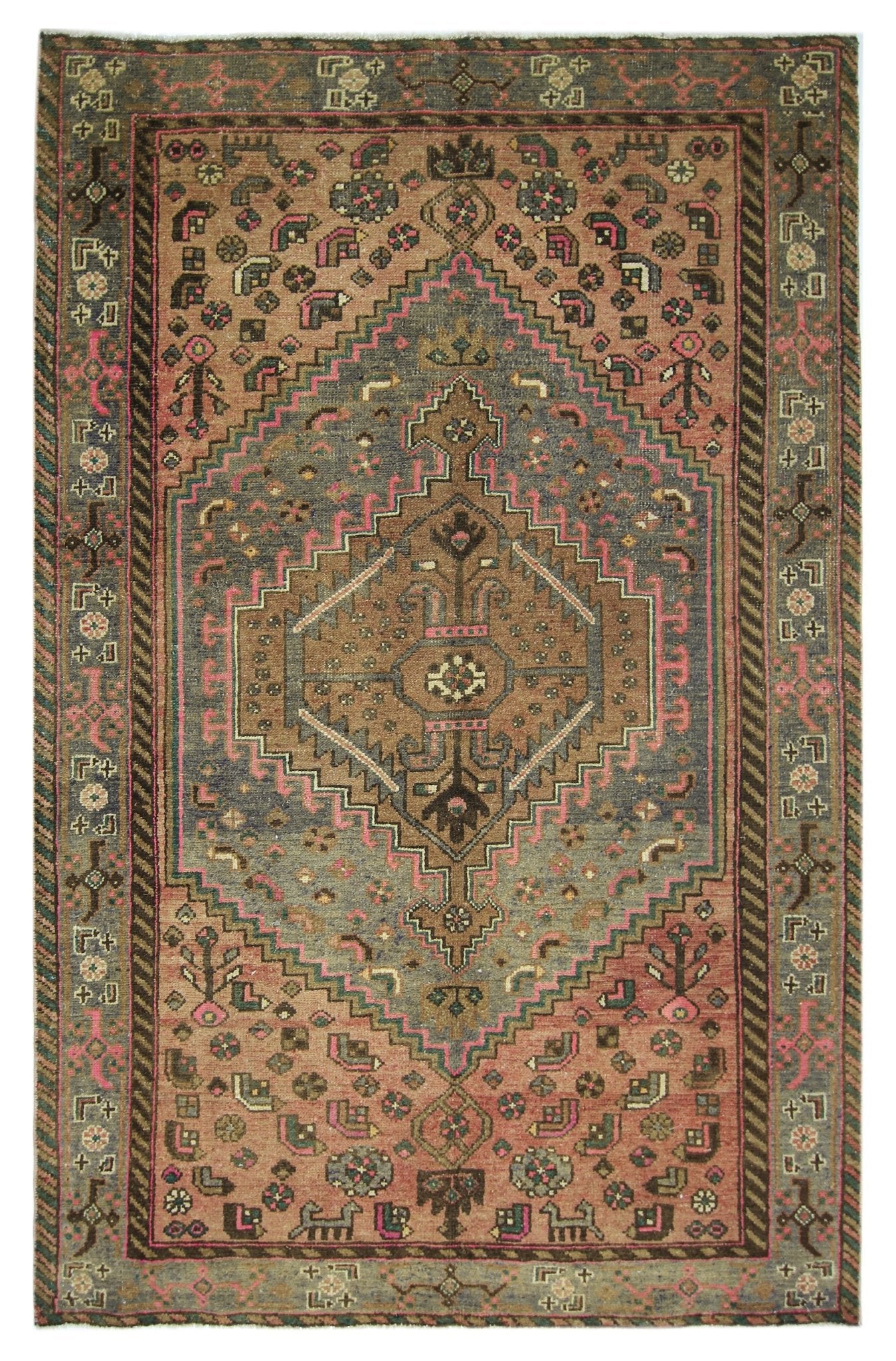 Handmade Vintage Persian Rug | 192 x 124 cm | 6'3" x 4'1" - Najaf Rugs & Textile