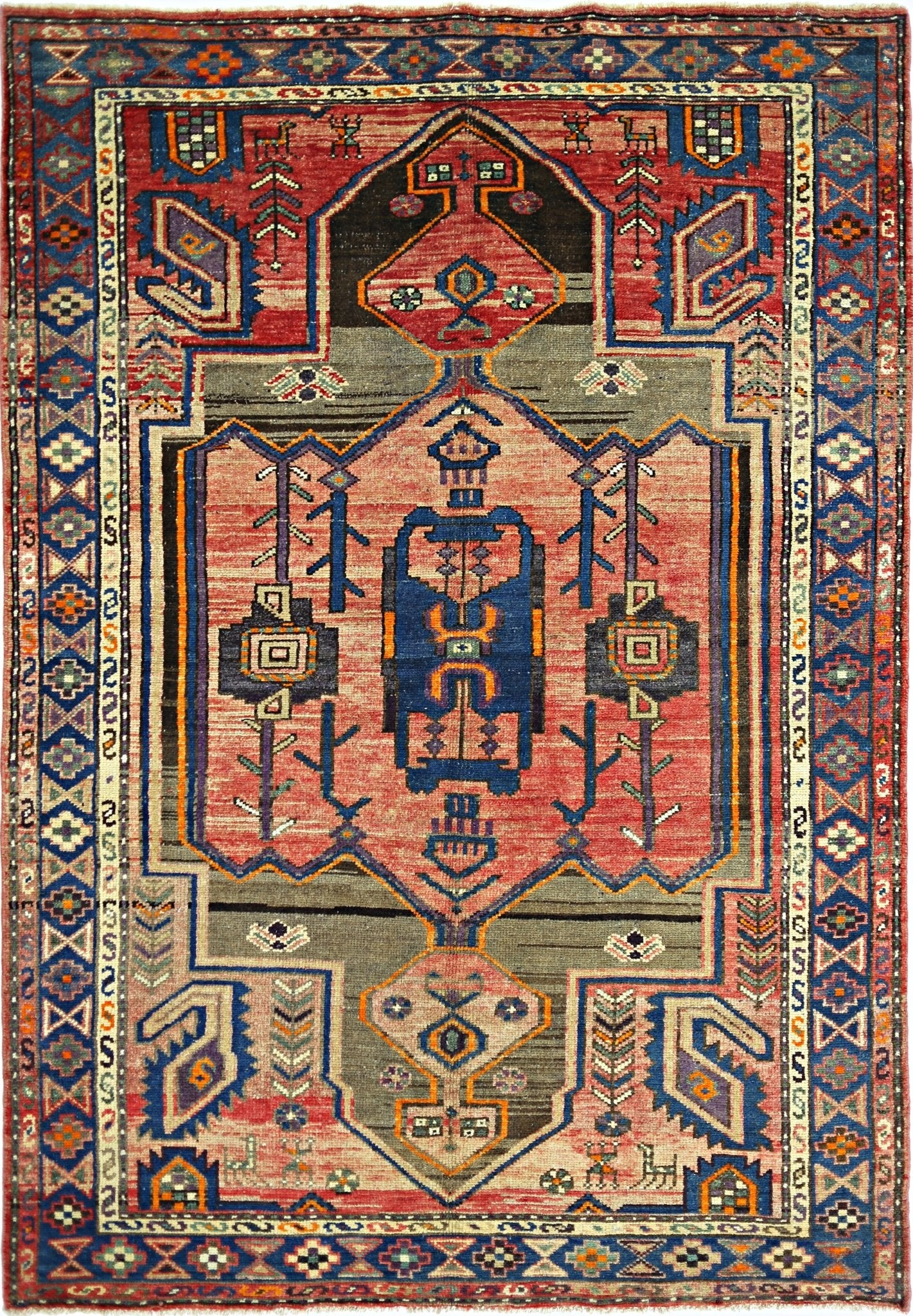 Handmade Vintage Persian Rug | 193 x 126 cm | 6'4" x 4'1" - Najaf Rugs & Textile