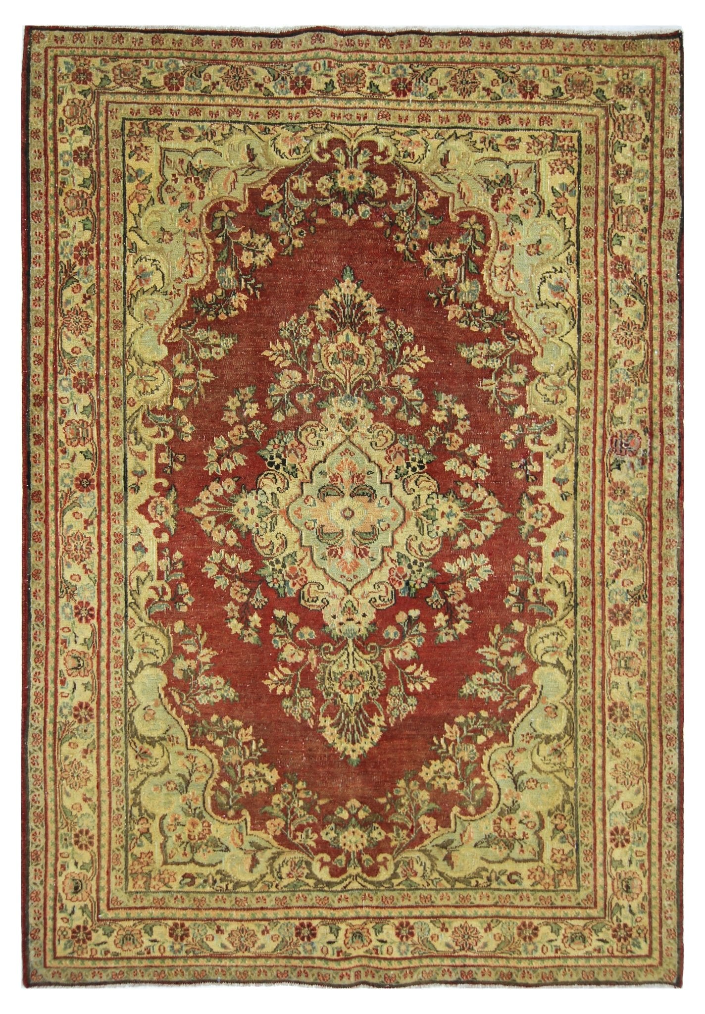 Handmade Vintage Persian Rug | 193 x 134 cm | 6'4" x 4'5" - Najaf Rugs & Textile