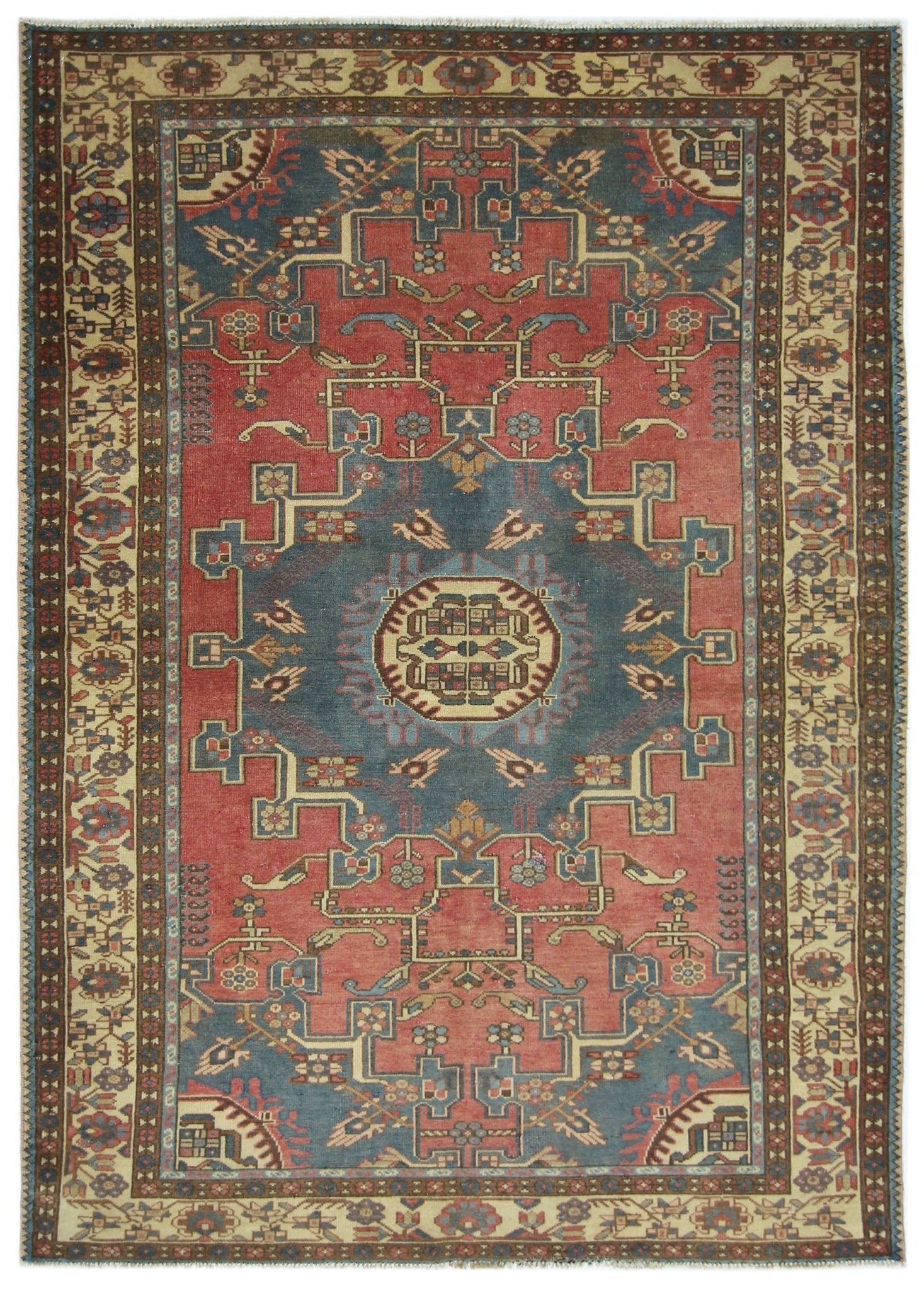 Handmade Vintage Persian Rug | 193 x 134 cm | 6'4" x 4'5" - Najaf Rugs & Textile
