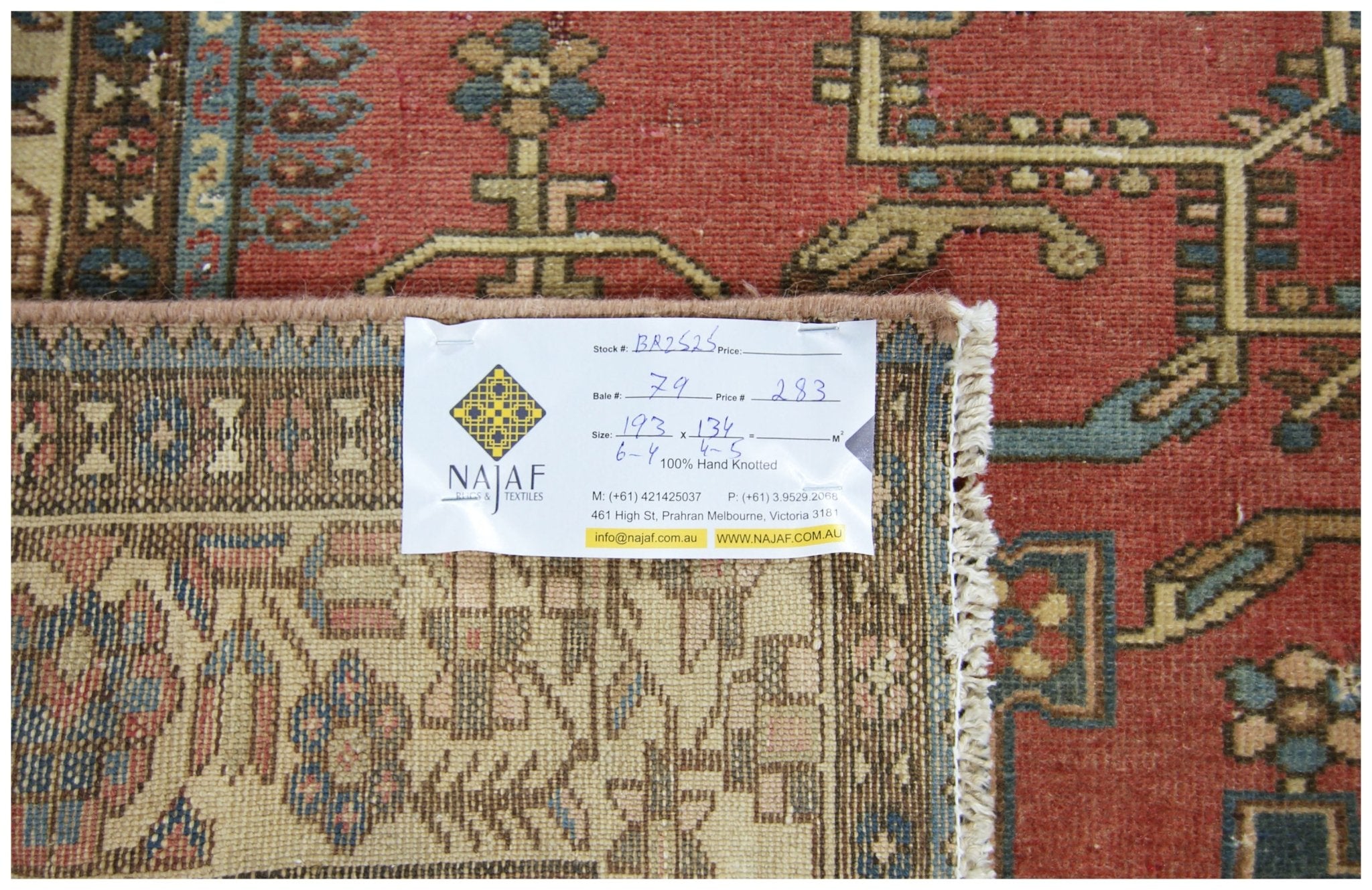 Handmade Vintage Persian Rug | 193 x 134 cm | 6'4" x 4'5" - Najaf Rugs & Textile