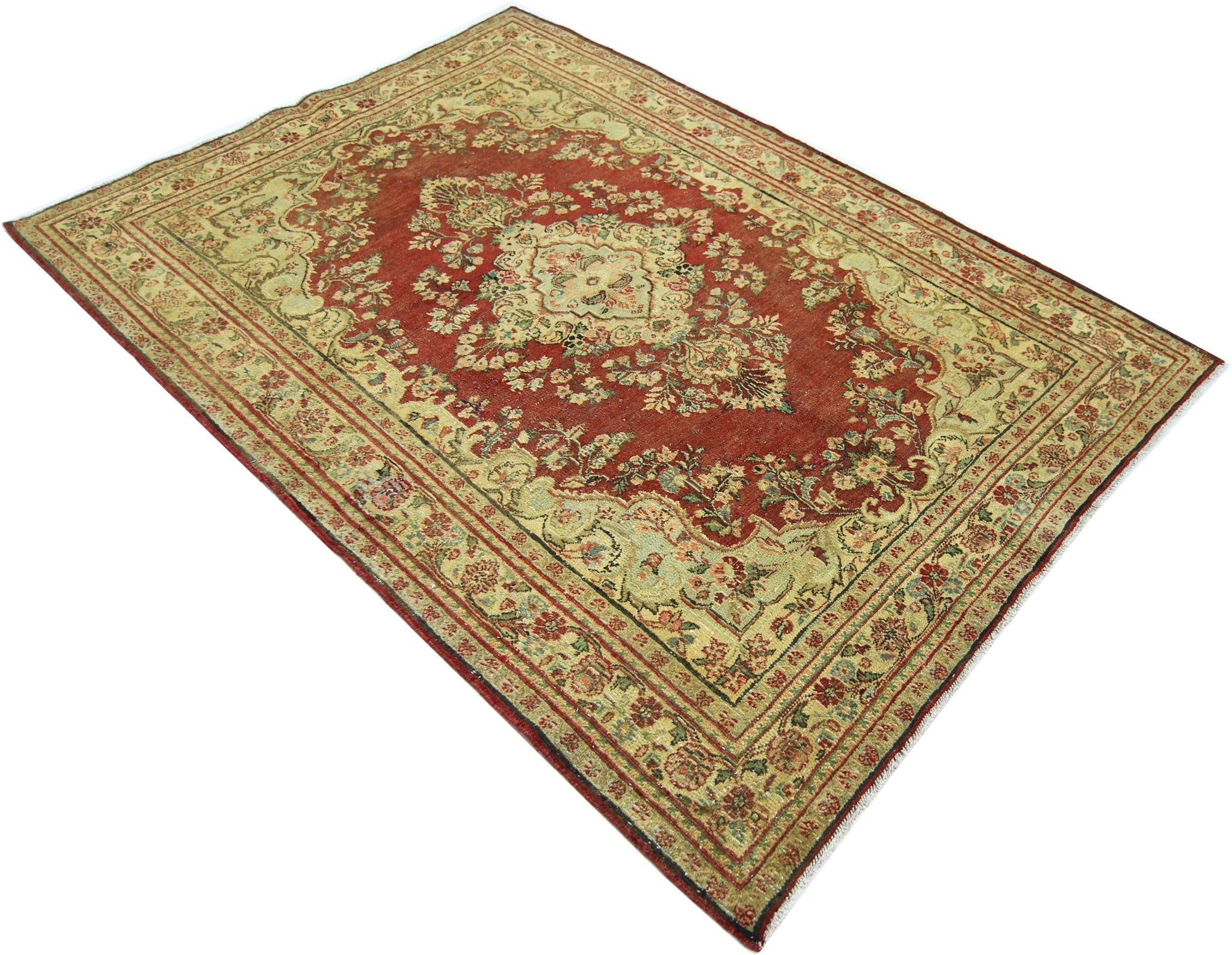 Handmade Vintage Persian Rug | 193 x 134 cm | 6'4" x 4'5" - Najaf Rugs & Textile