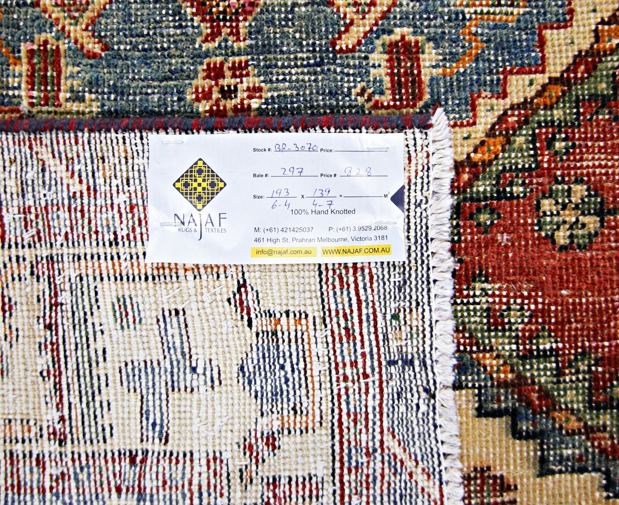 Handmade Vintage Persian Rug | 193 x 139 cm | 6'4" x 4'7" - Najaf Rugs & Textile